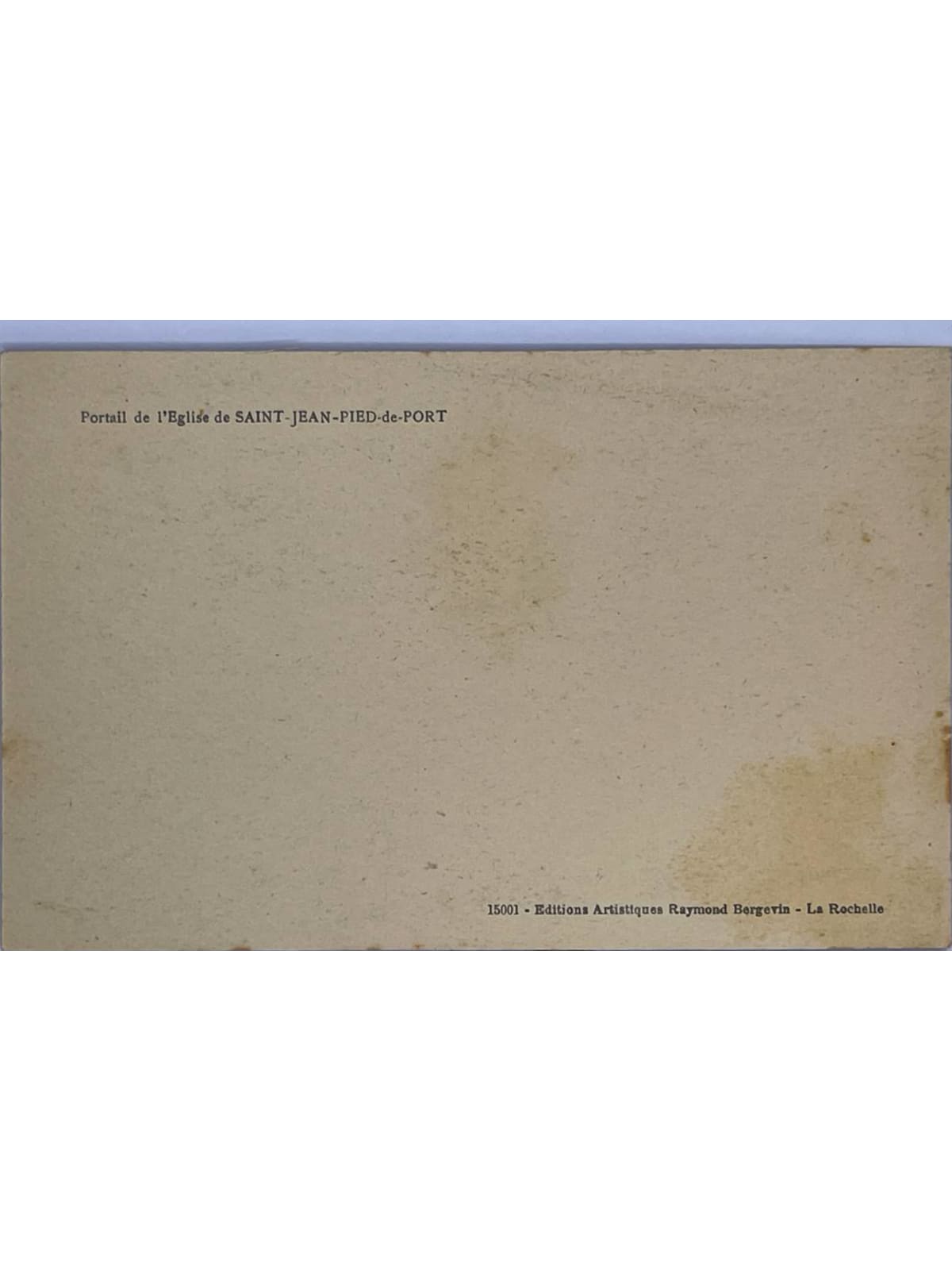Verso de la carte postale