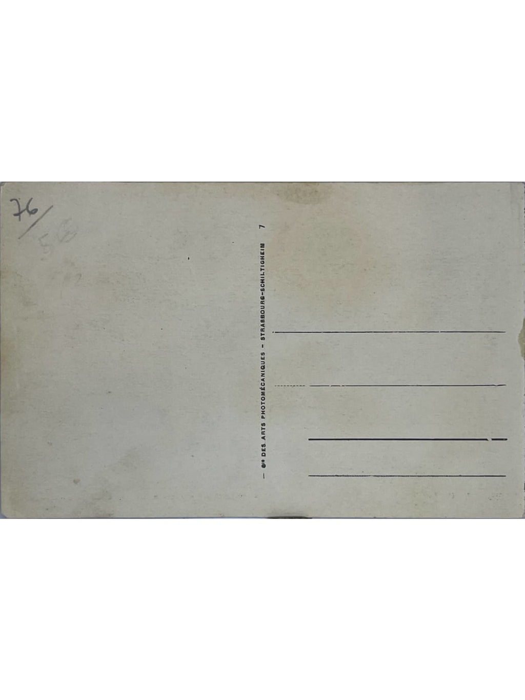 Verso de la carte postale