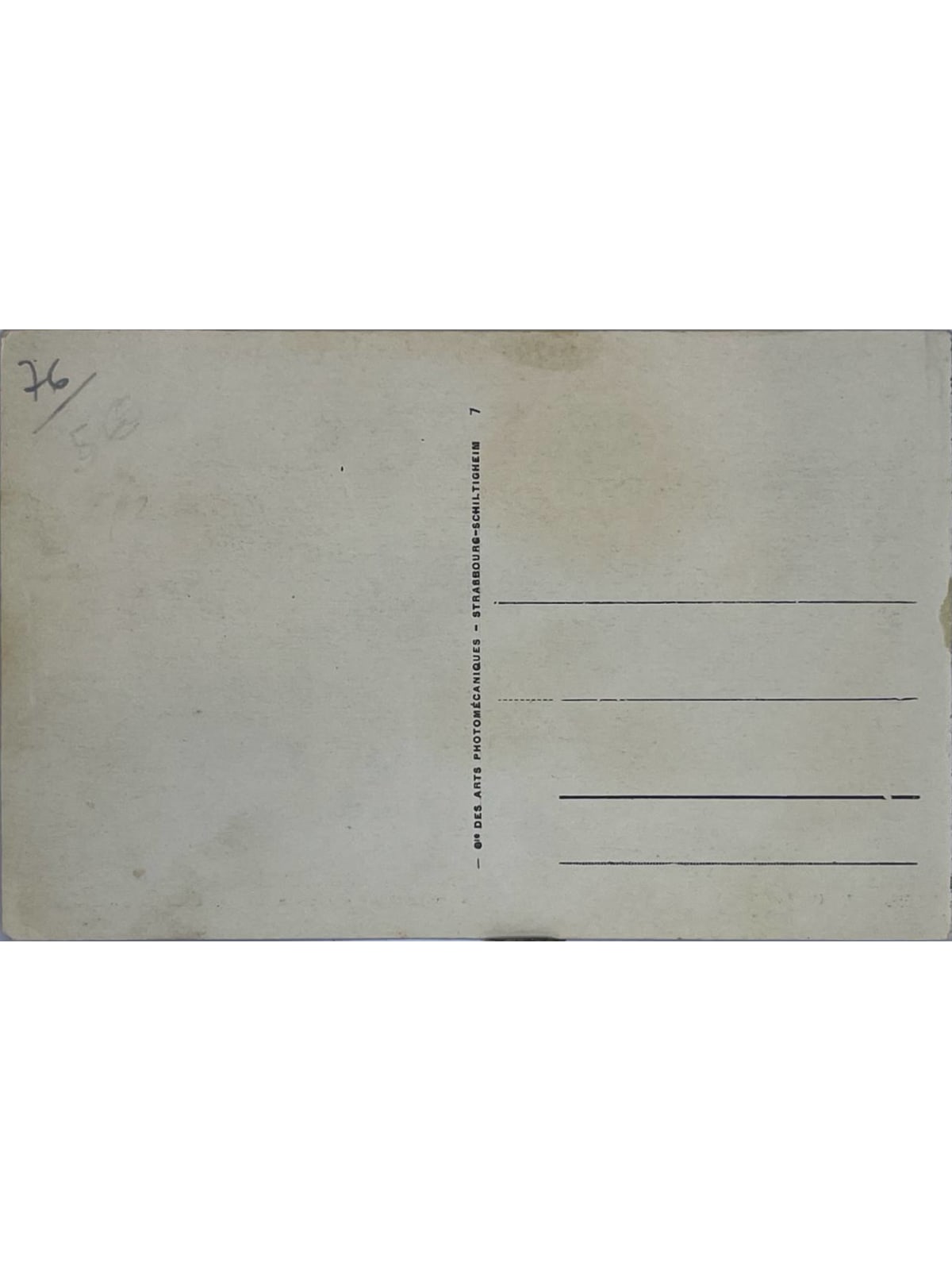 Verso de la carte postale