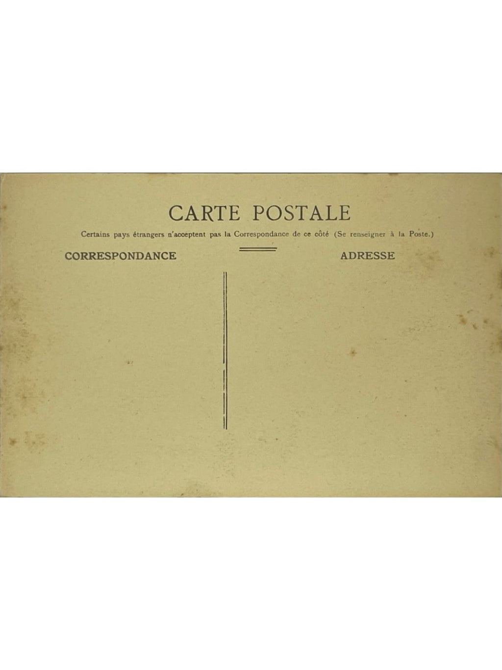 Verso de la carte postale
