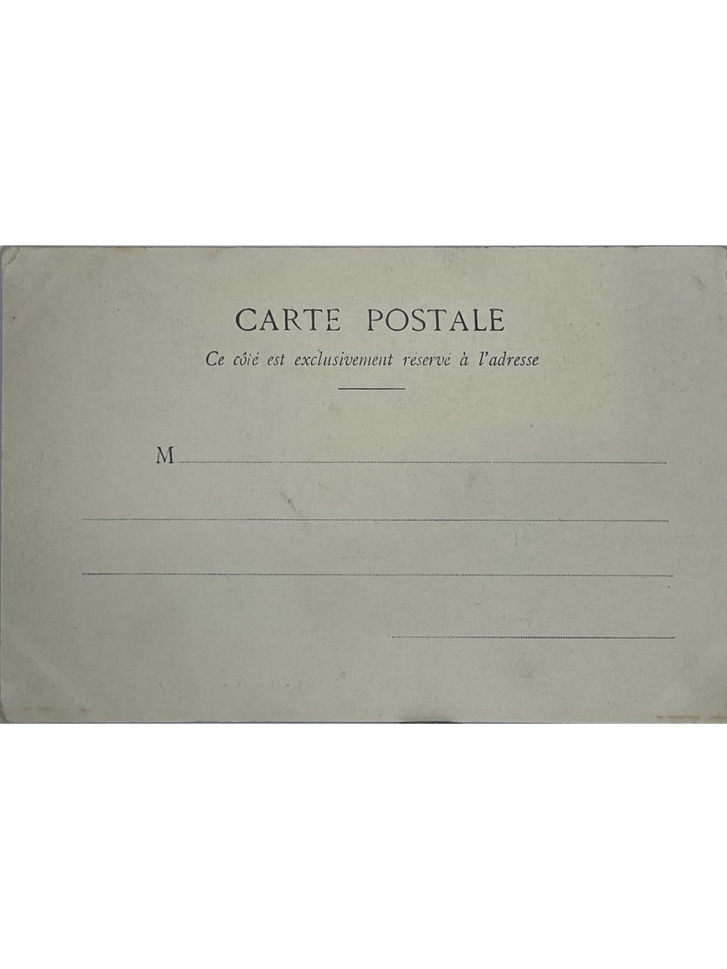 Verso de la carte postale