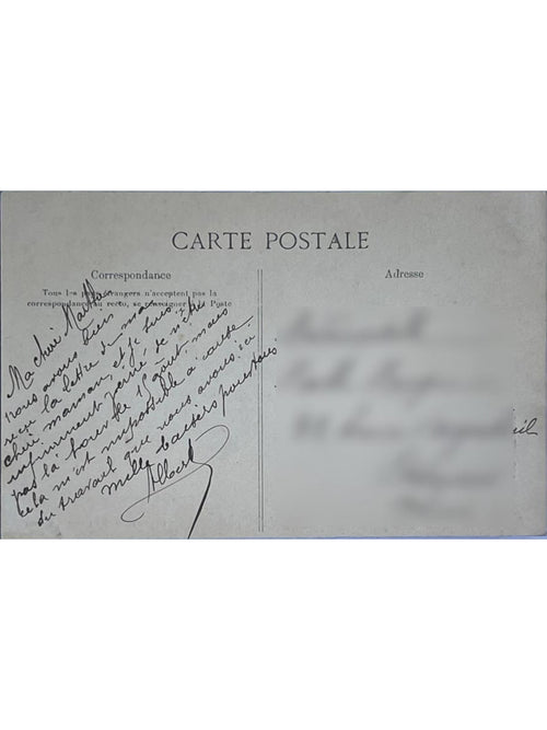 Verso de la carte postale
