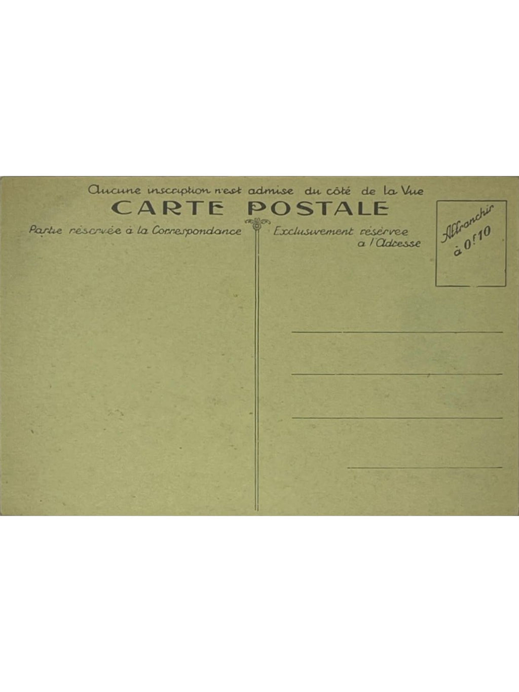 Verso de la carte postale