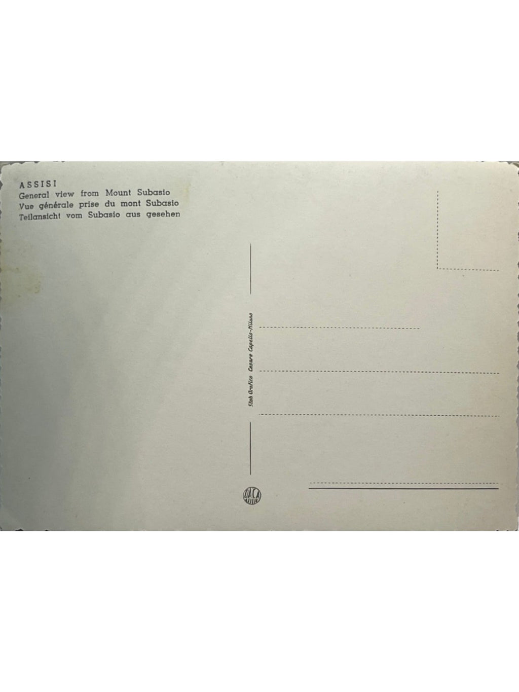 Verso de la carte postale