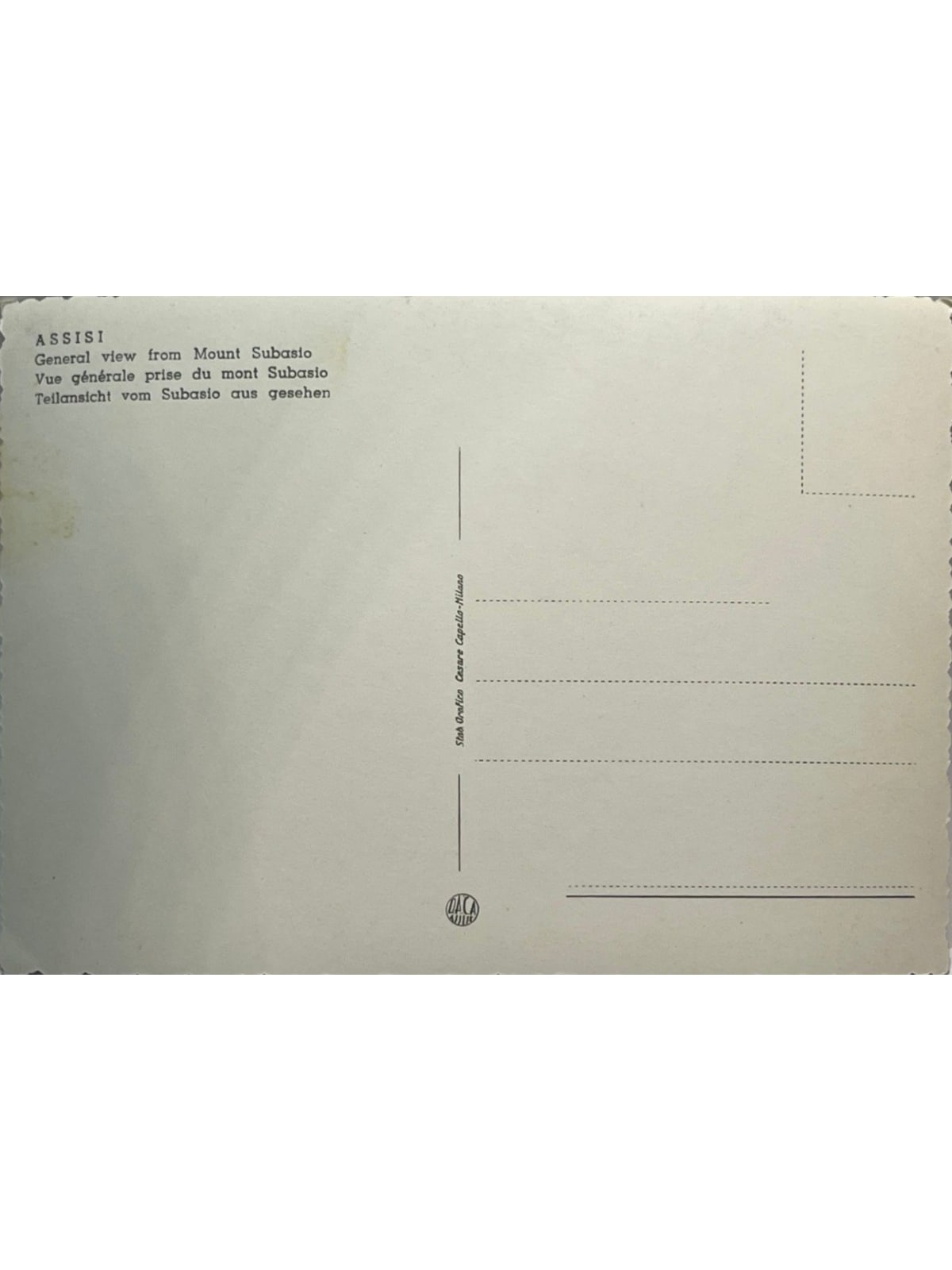 Verso de la carte postale