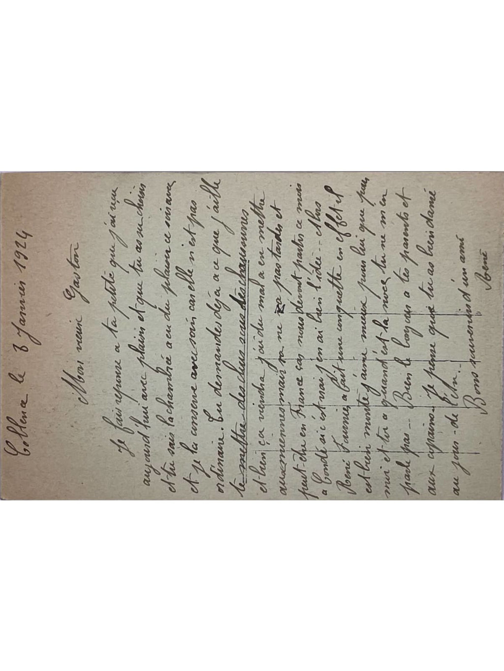 Verso de la carte postale