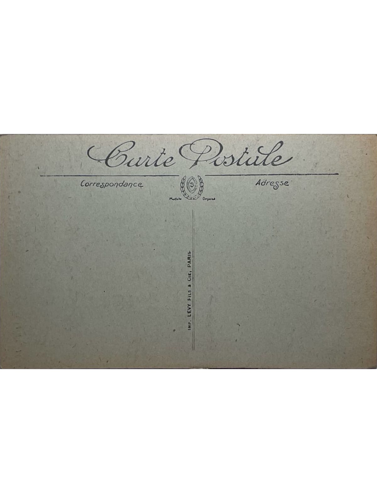 Verso de la carte postale