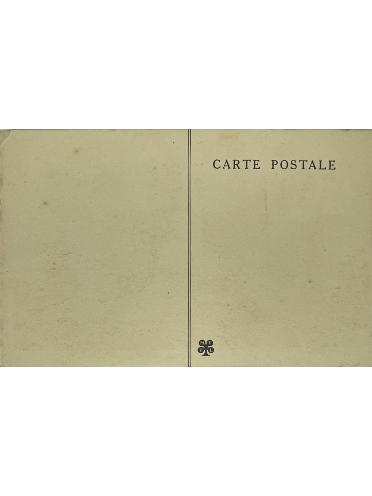Verso de la carte postale