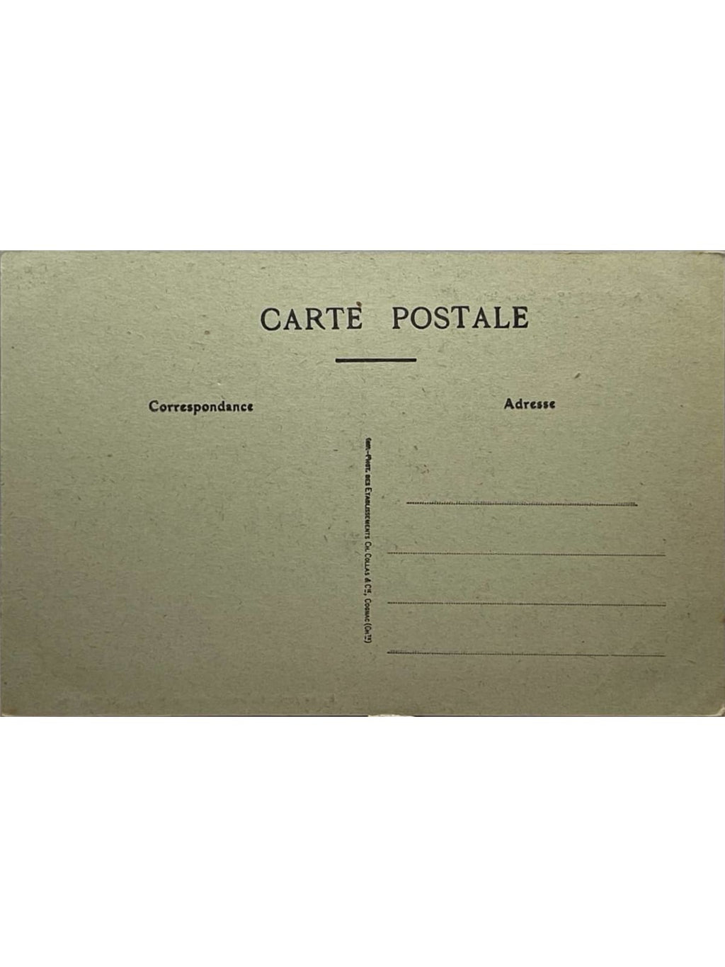 Verso de la carte postale