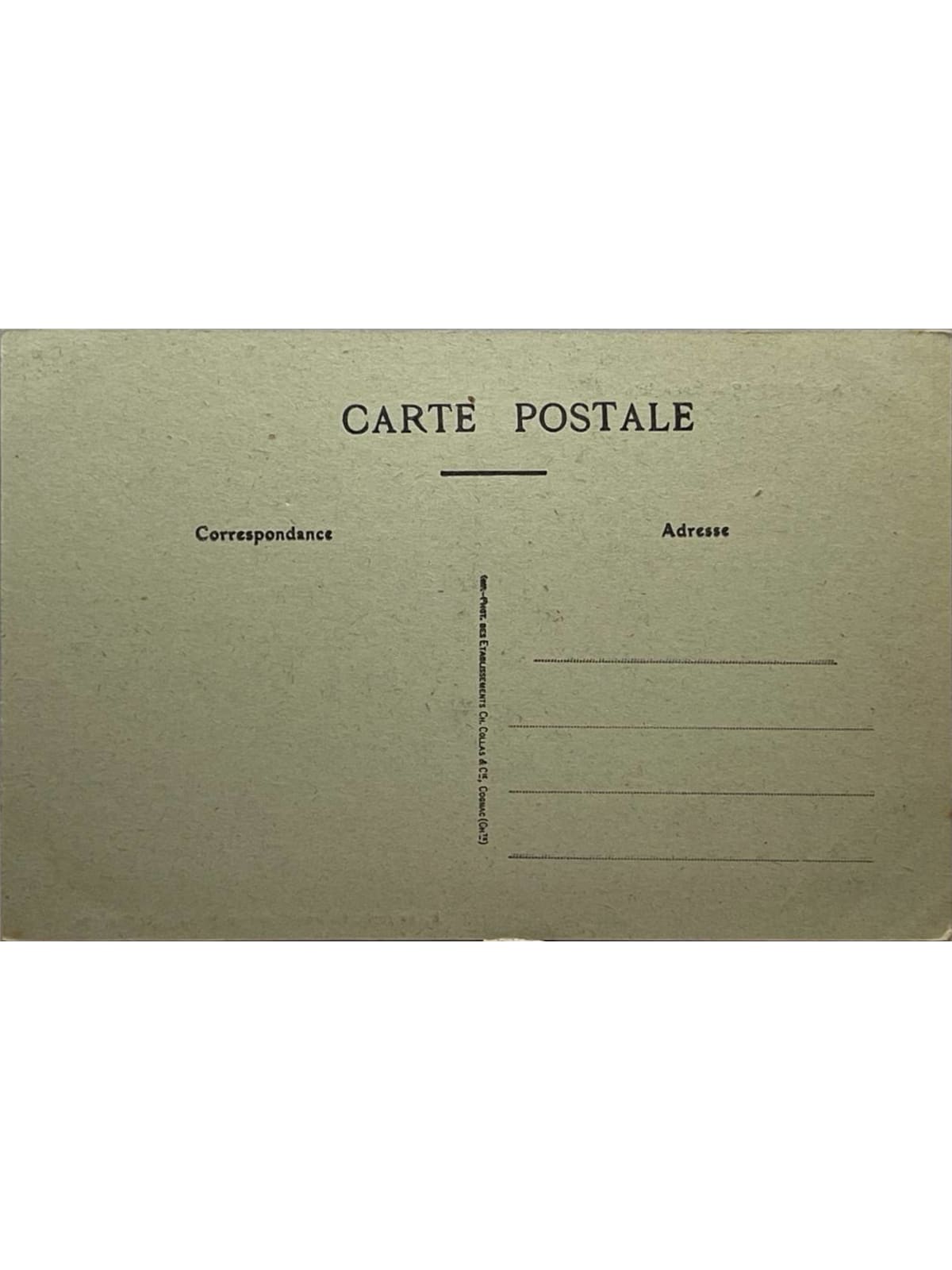 Verso de la carte postale