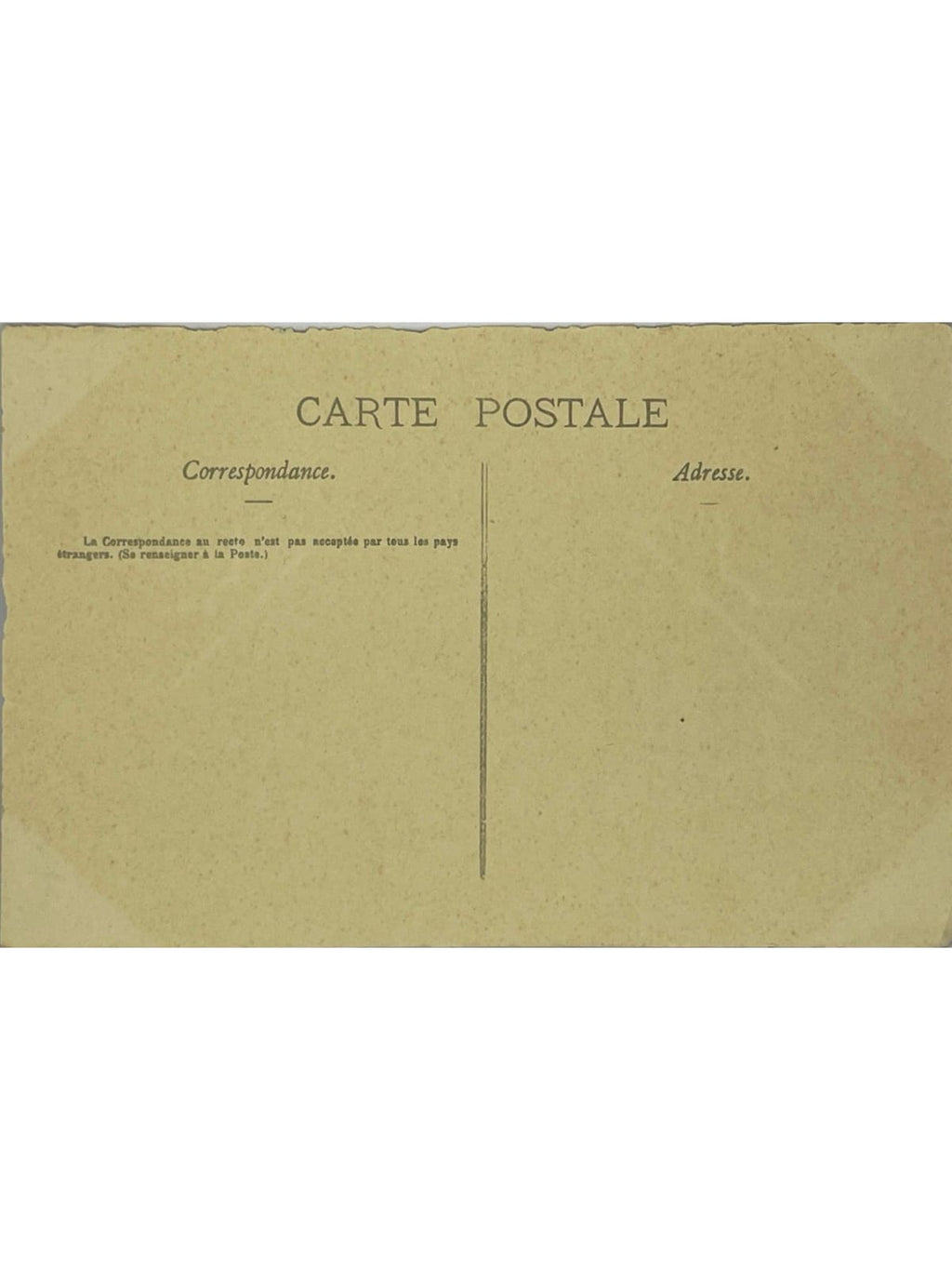 Verso de la carte postale