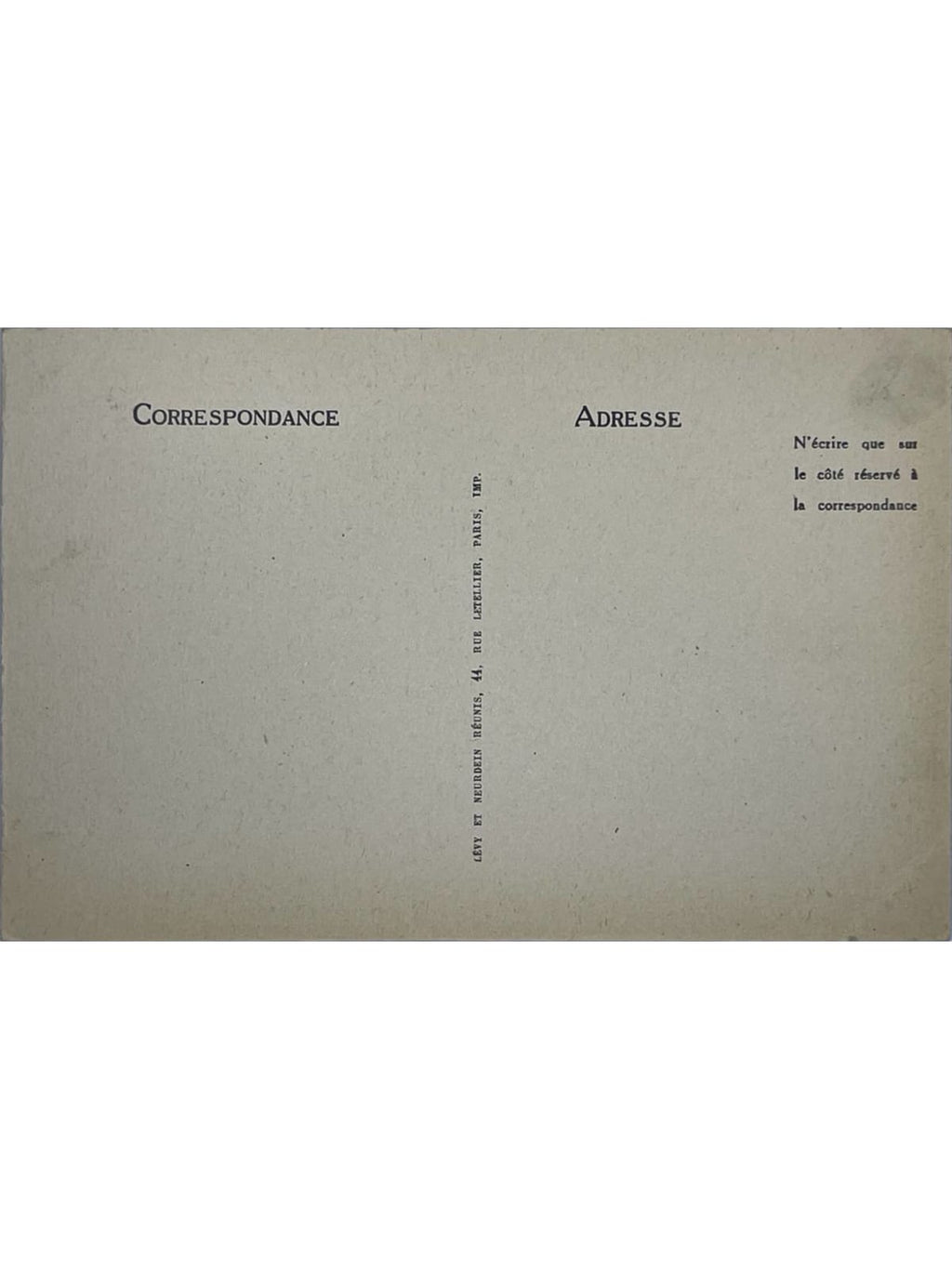Verso de la carte postale