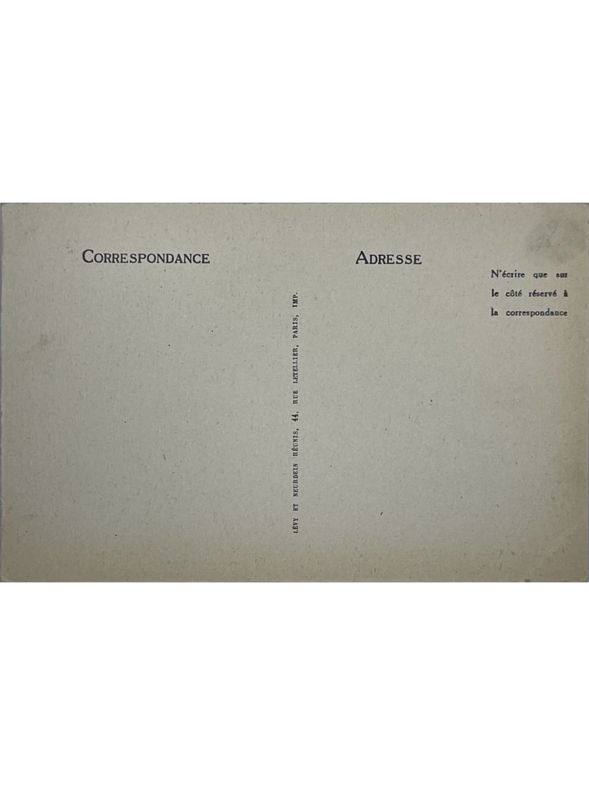 Verso de la carte postale