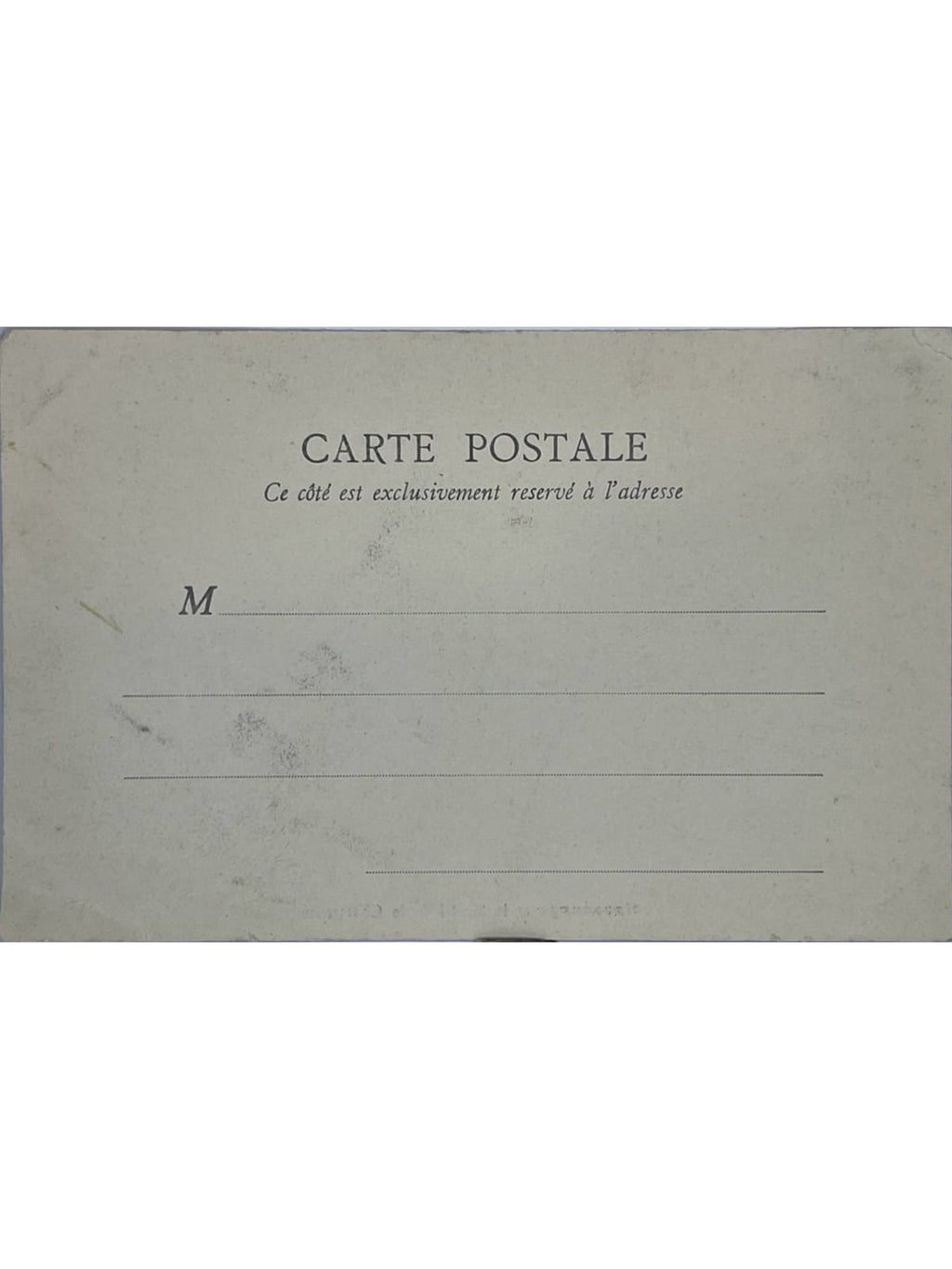 Verso de la carte postale
