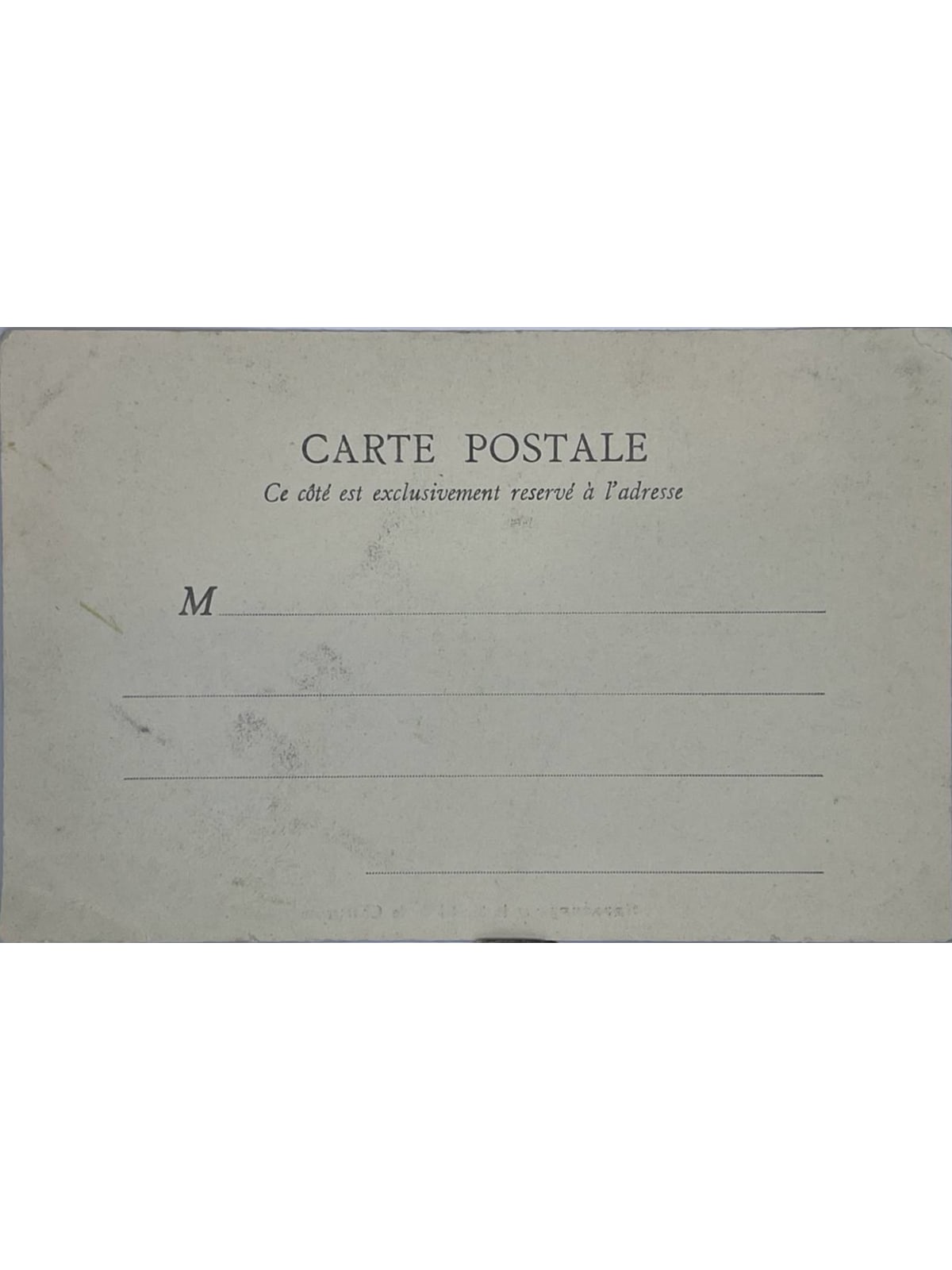 Verso de la carte postale