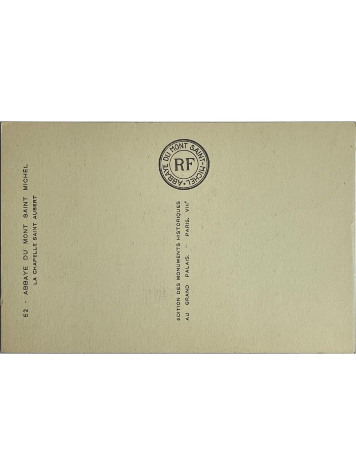 Verso de la carte postale