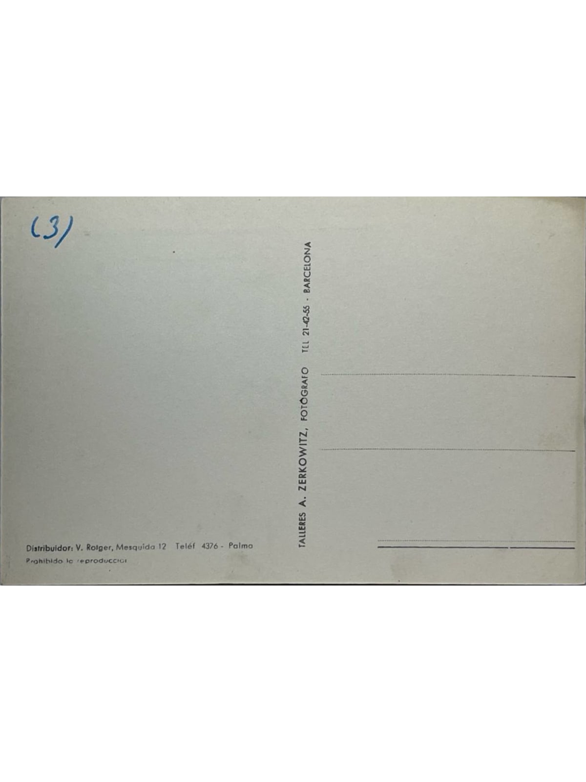 Verso de la carte postale