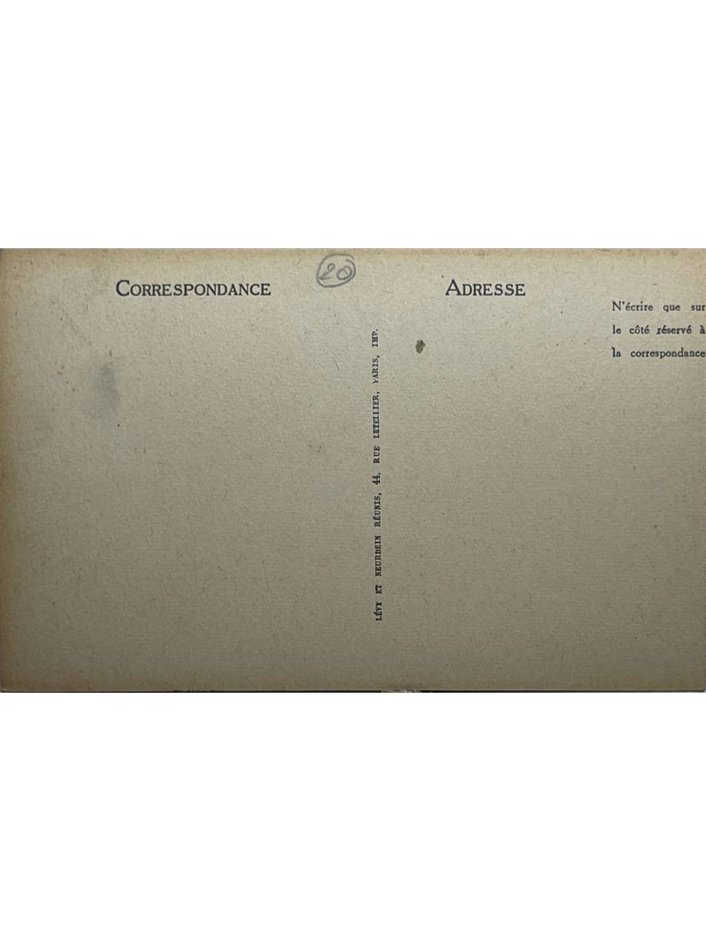 Verso de la carte postale