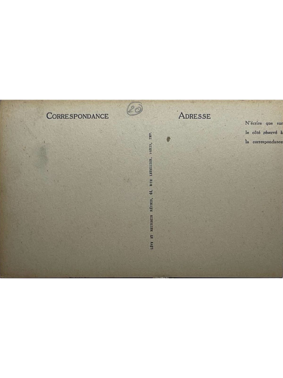 Verso de la carte postale