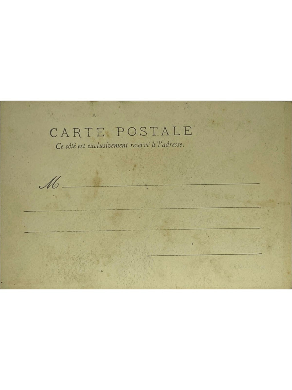 Verso de la carte postale