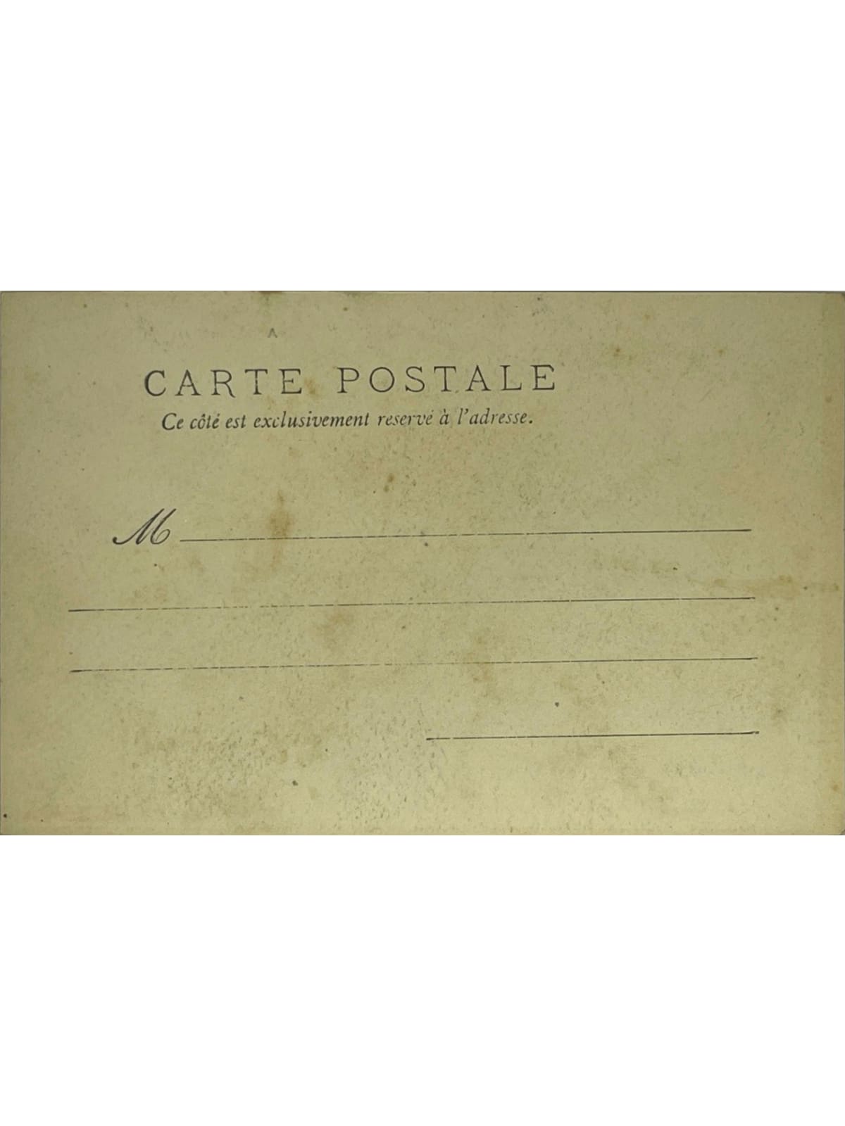 Verso de la carte postale