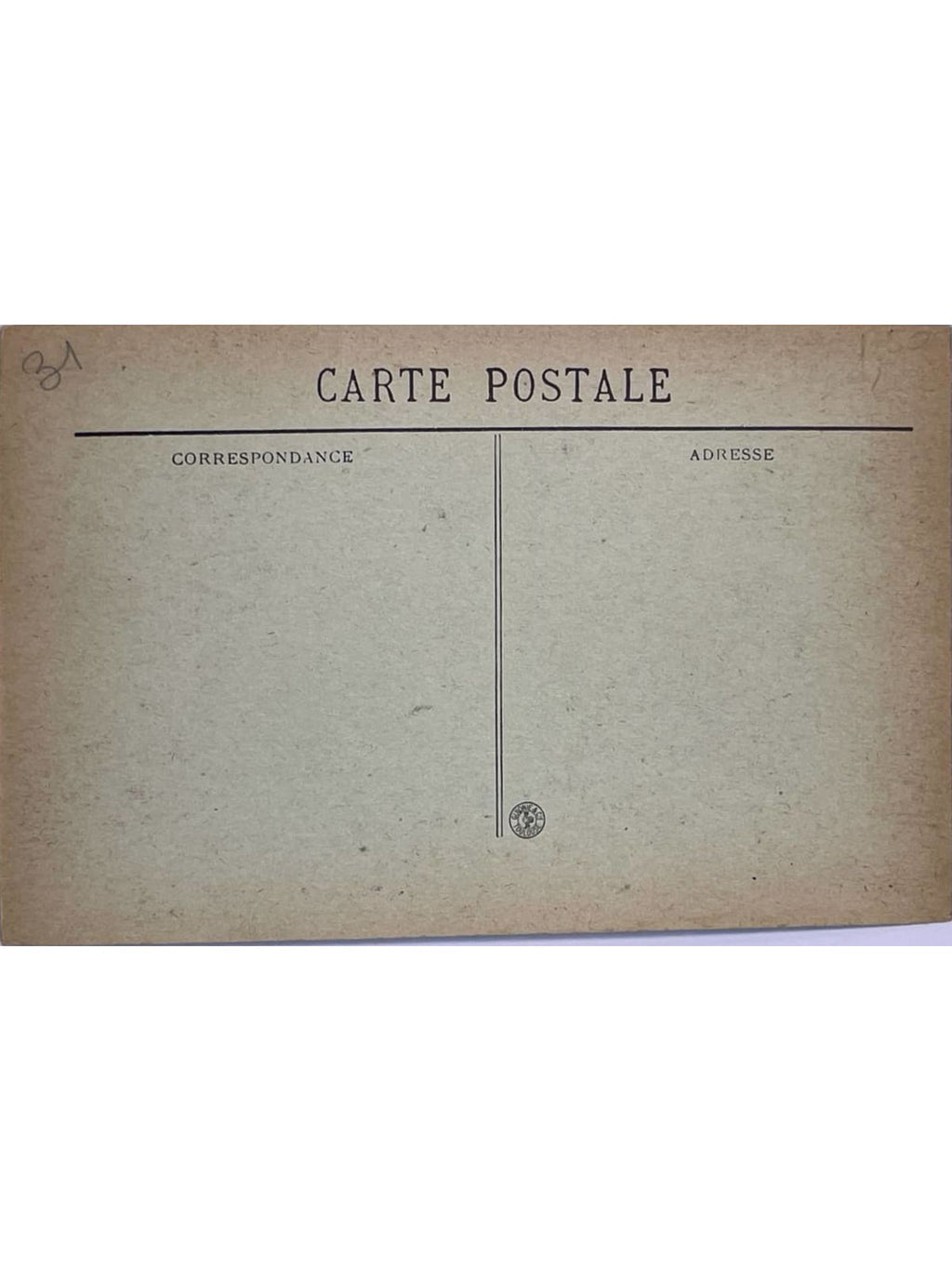 Verso de la carte postale