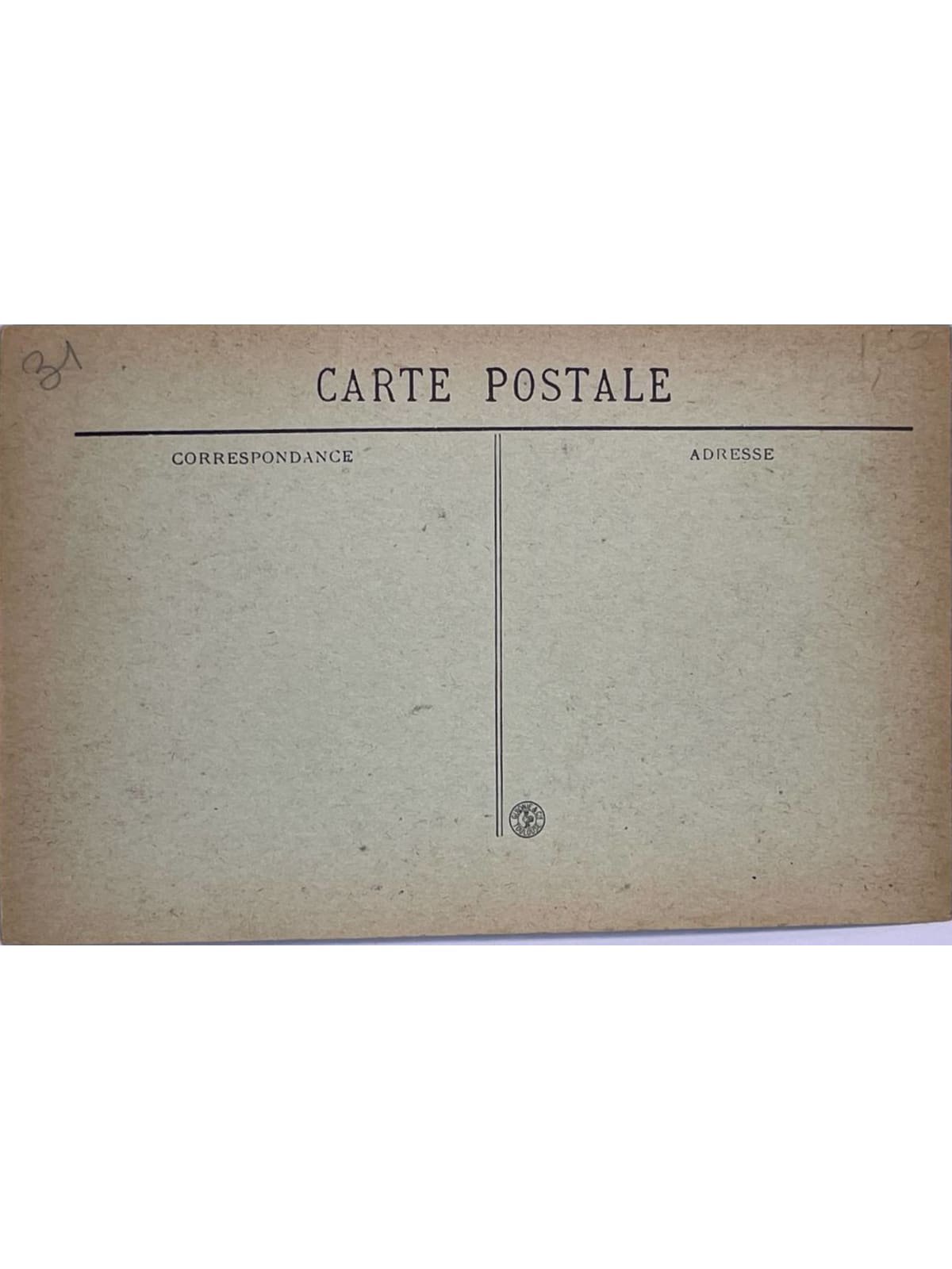 Verso de la carte postale