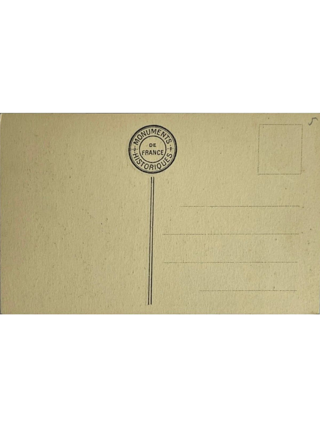 Verso de la carte postale