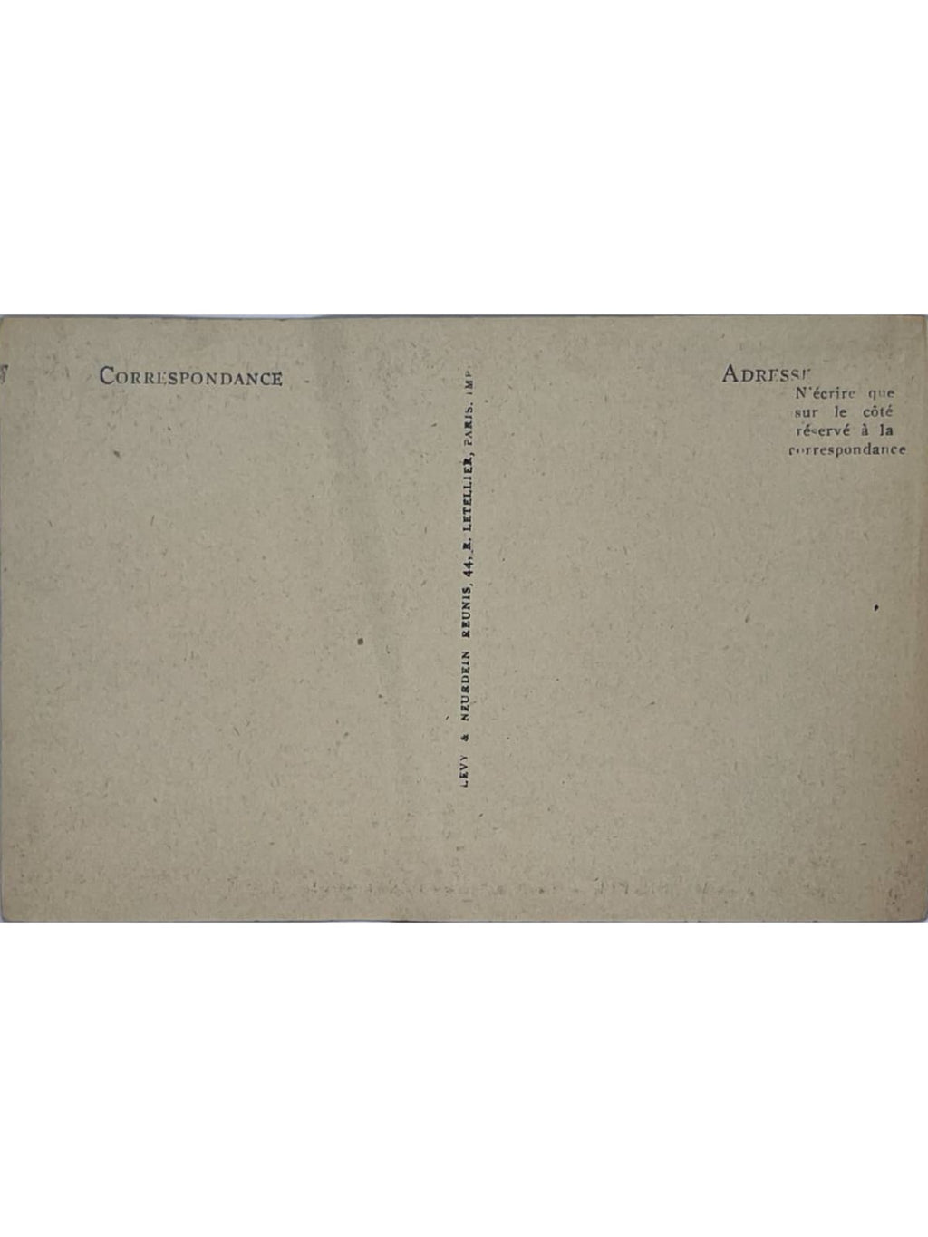 Verso de la carte postale