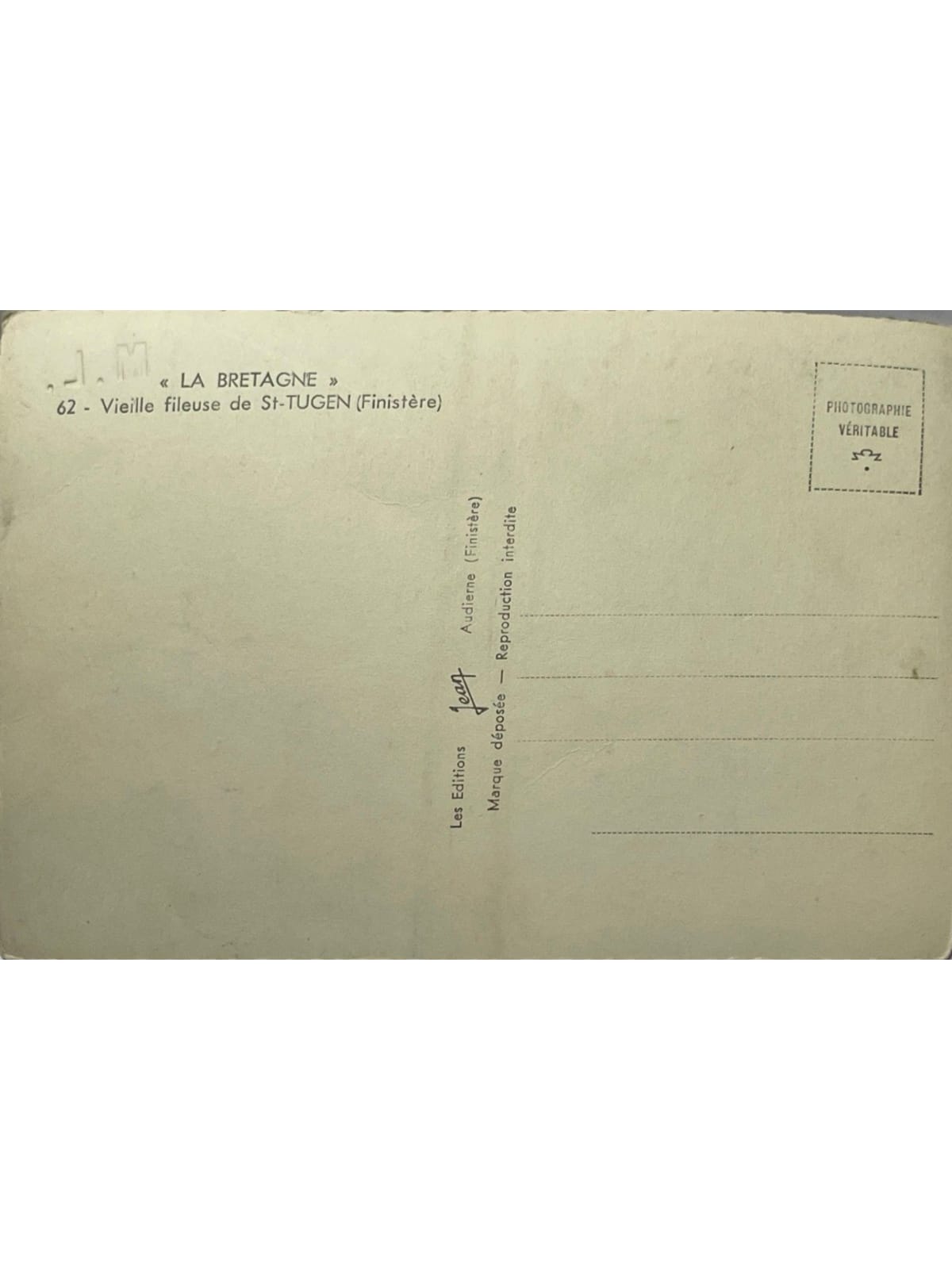 Verso de la carte postale