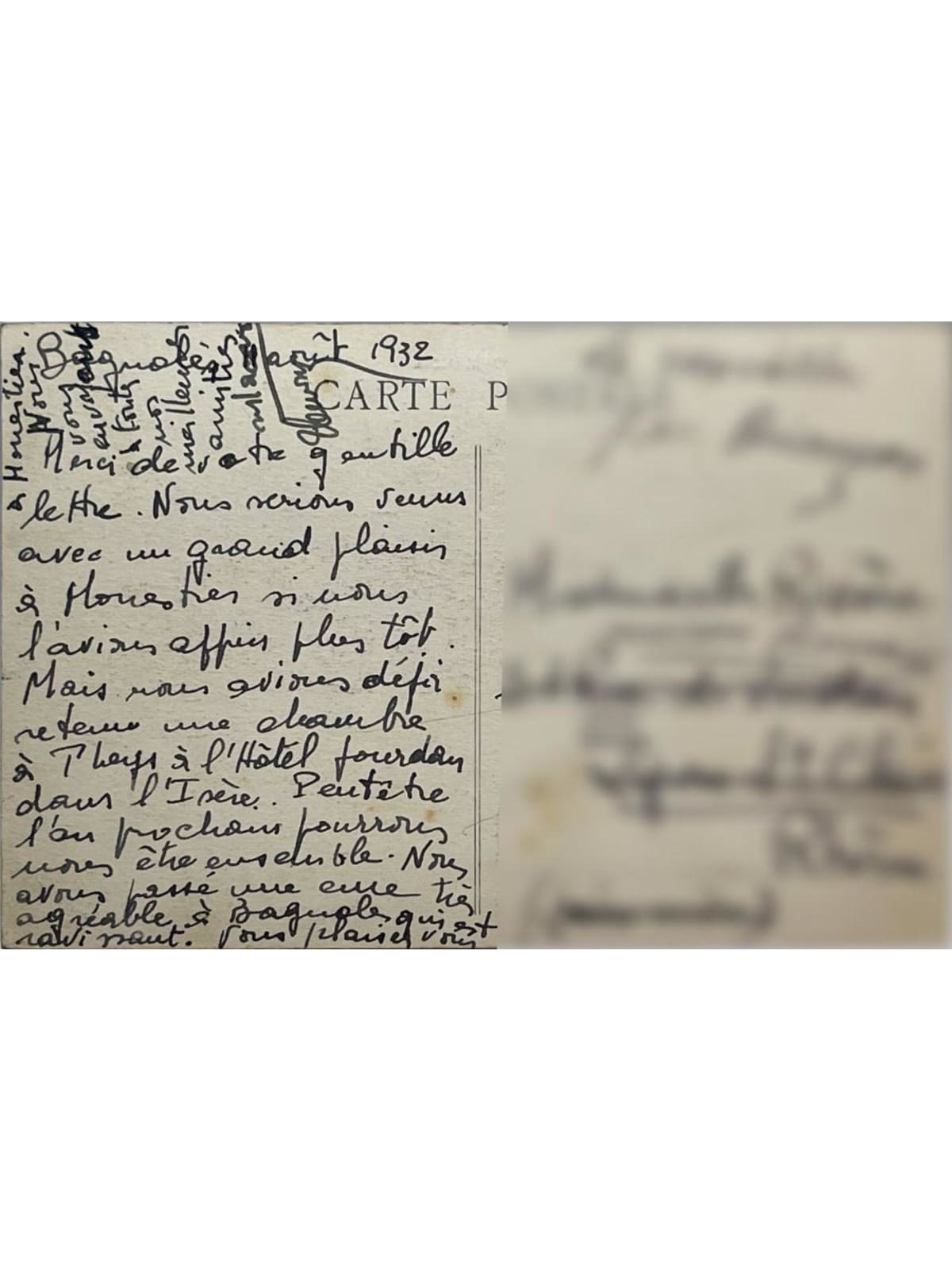 Verso de la carte postale