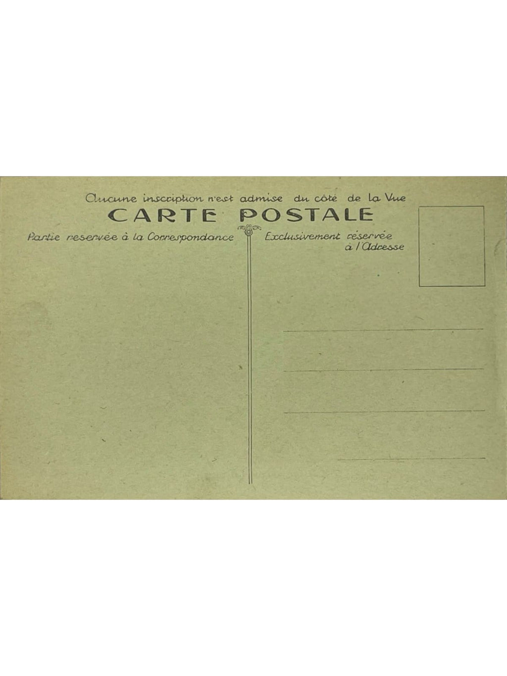 Verso de la carte postale