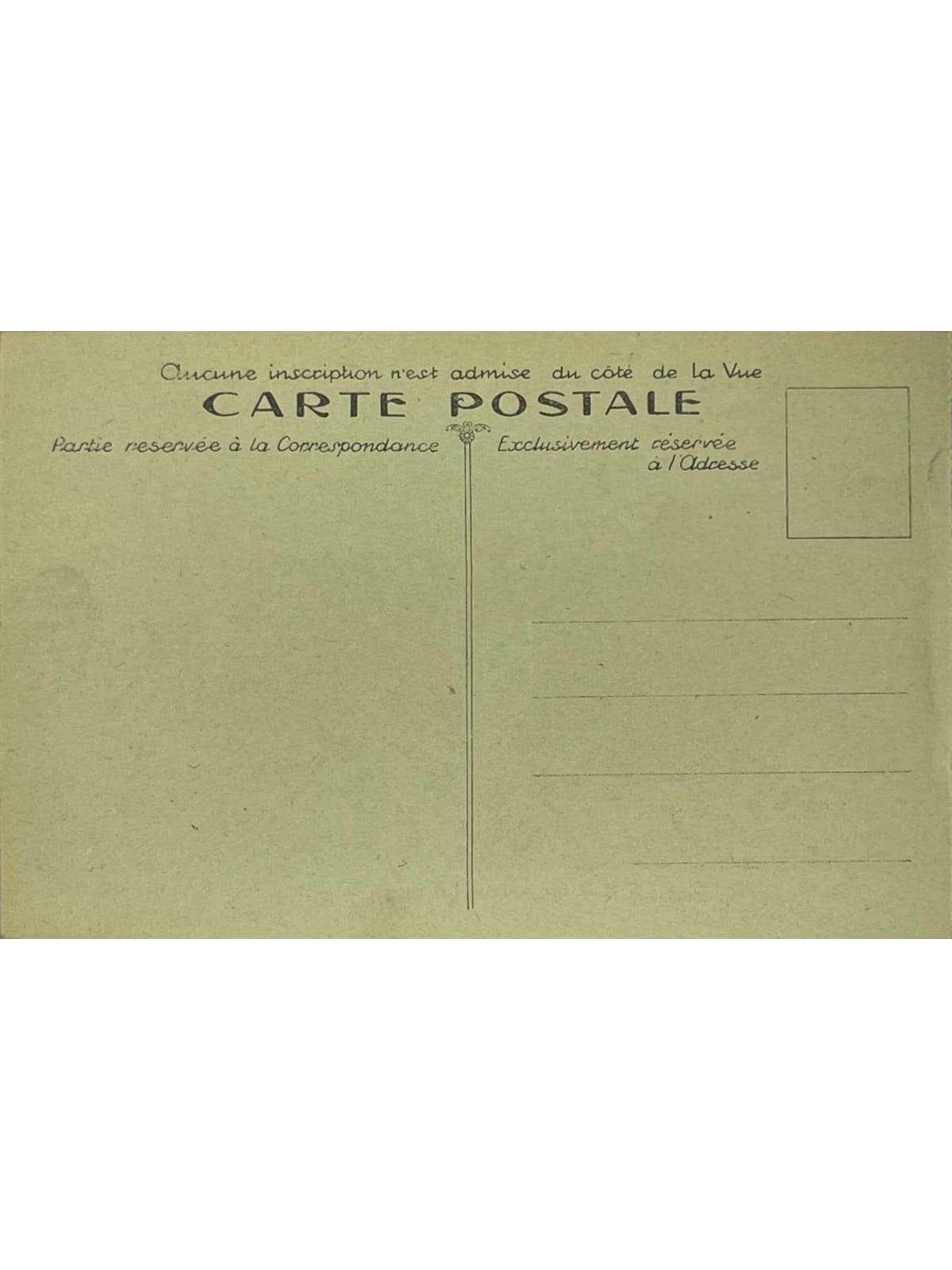 Verso de la carte postale