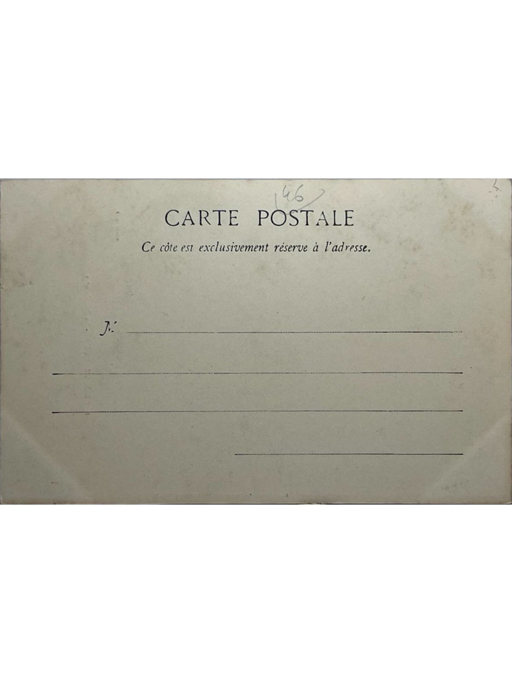 Verso de la carte postale