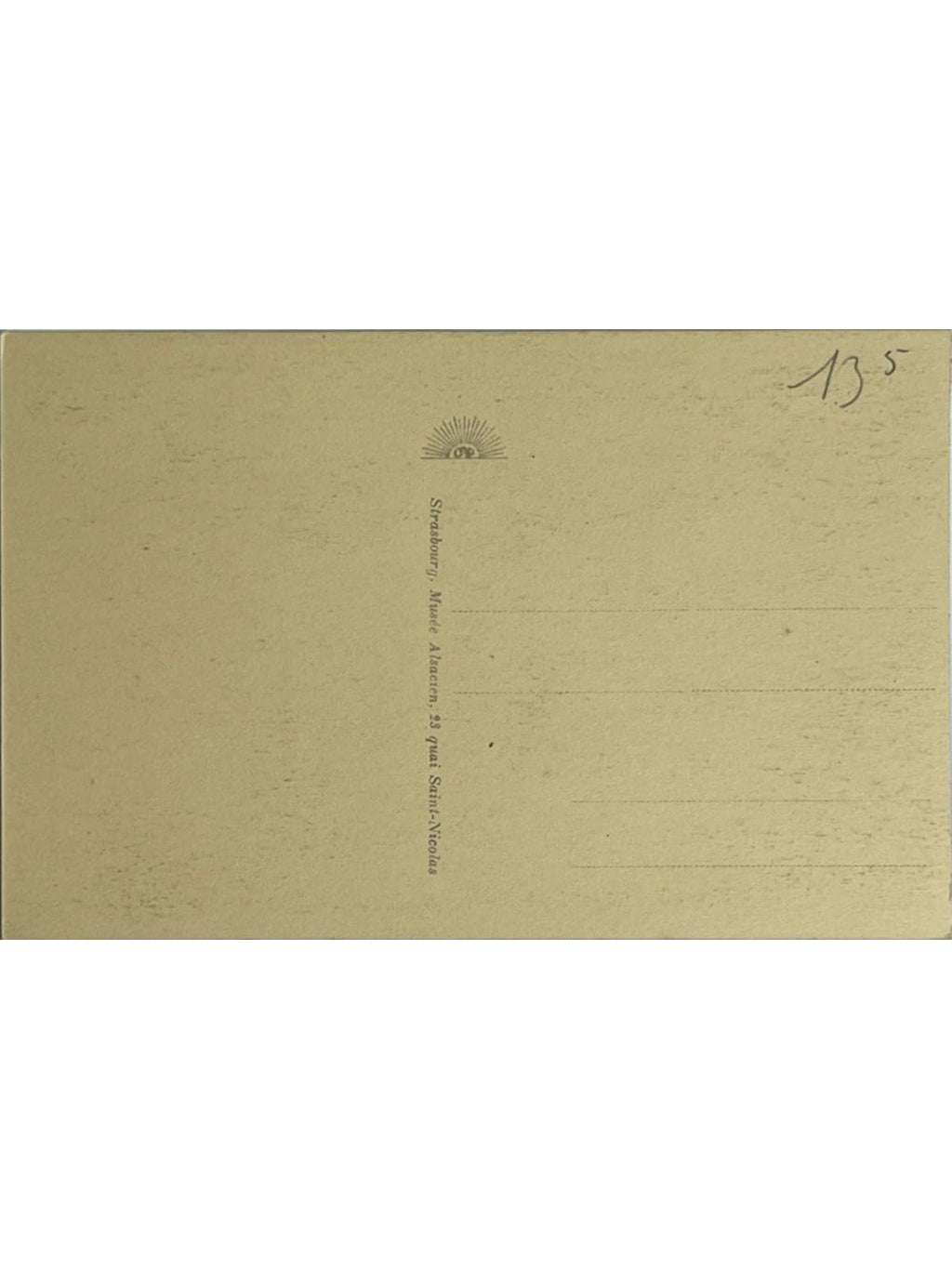 Verso de la carte postale