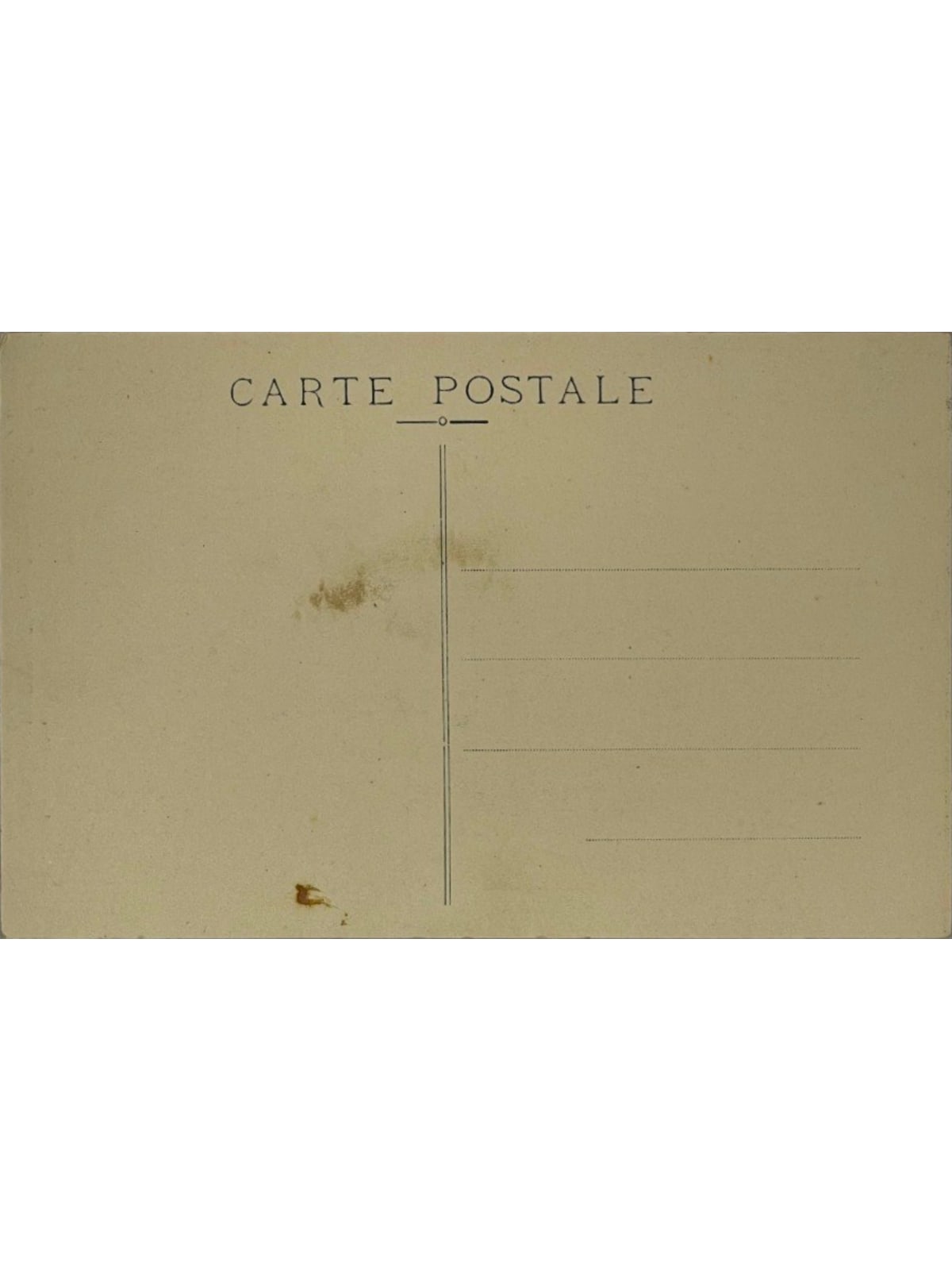 Verso de la carte postale