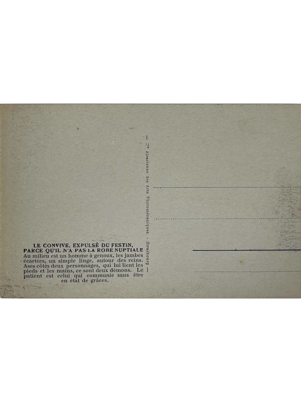 Verso de la carte postale