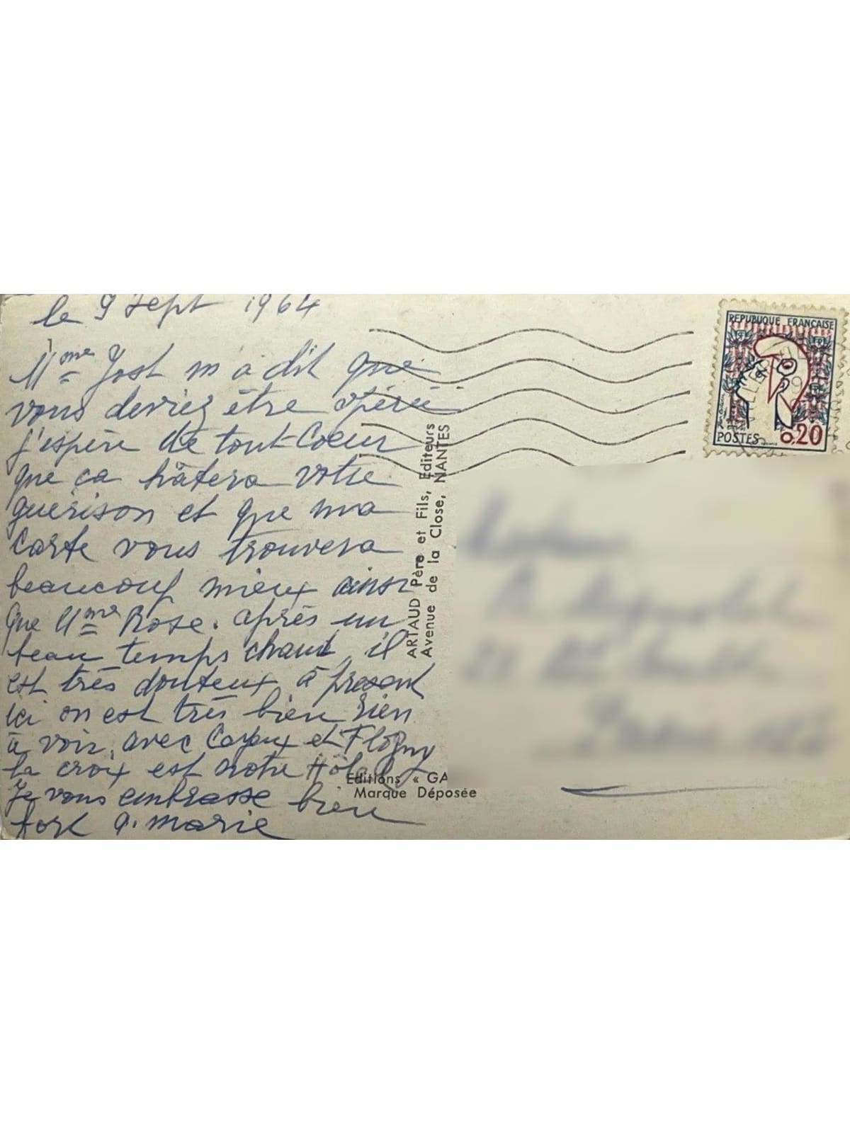 Verso de la carte postale