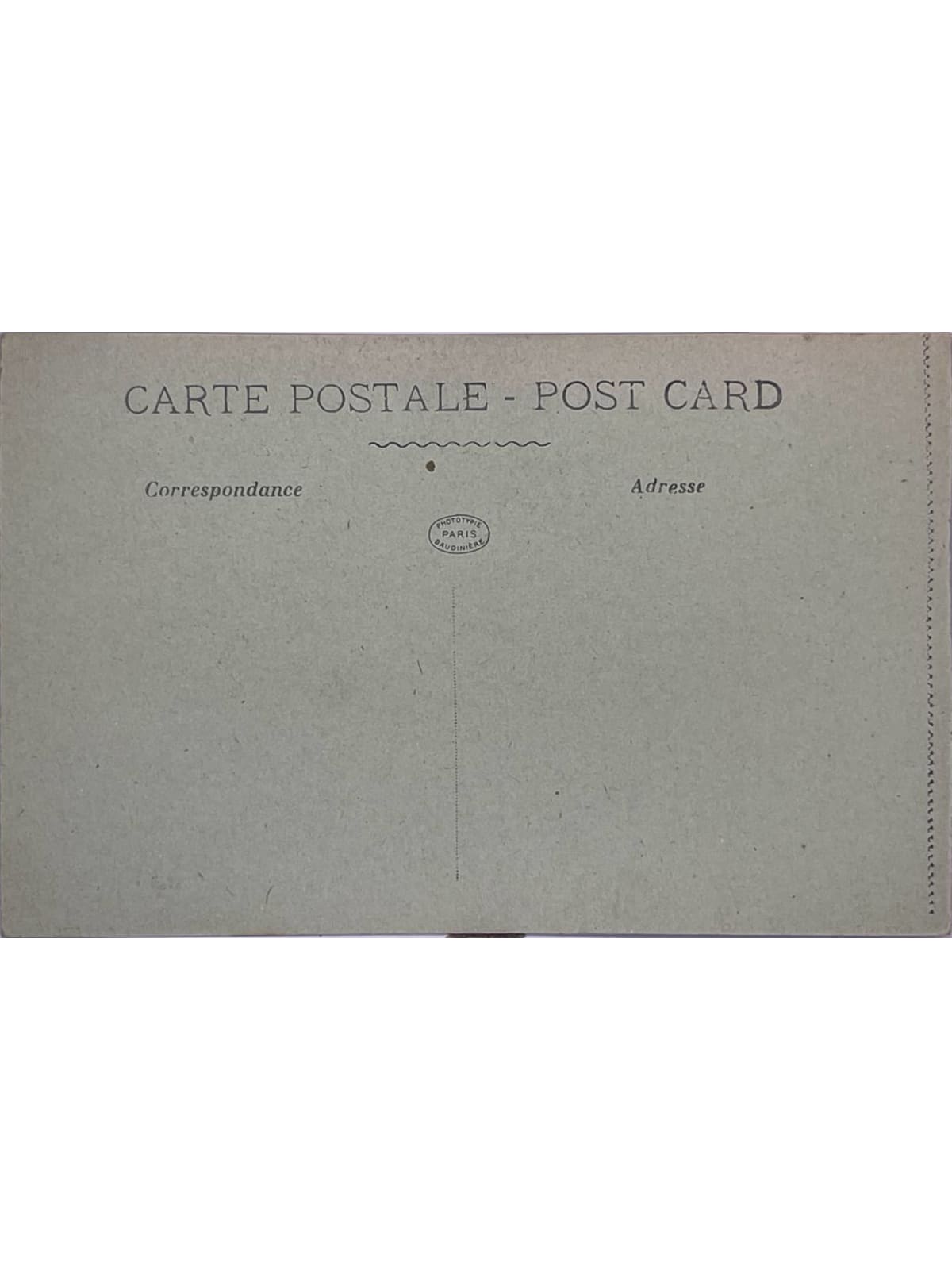 Verso de la carte postale