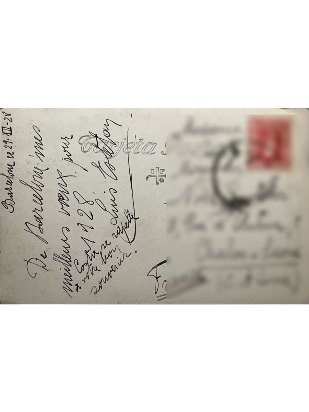 Verso de la carte postale