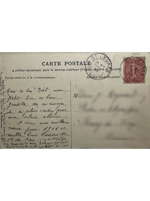 Verso de la carte postale