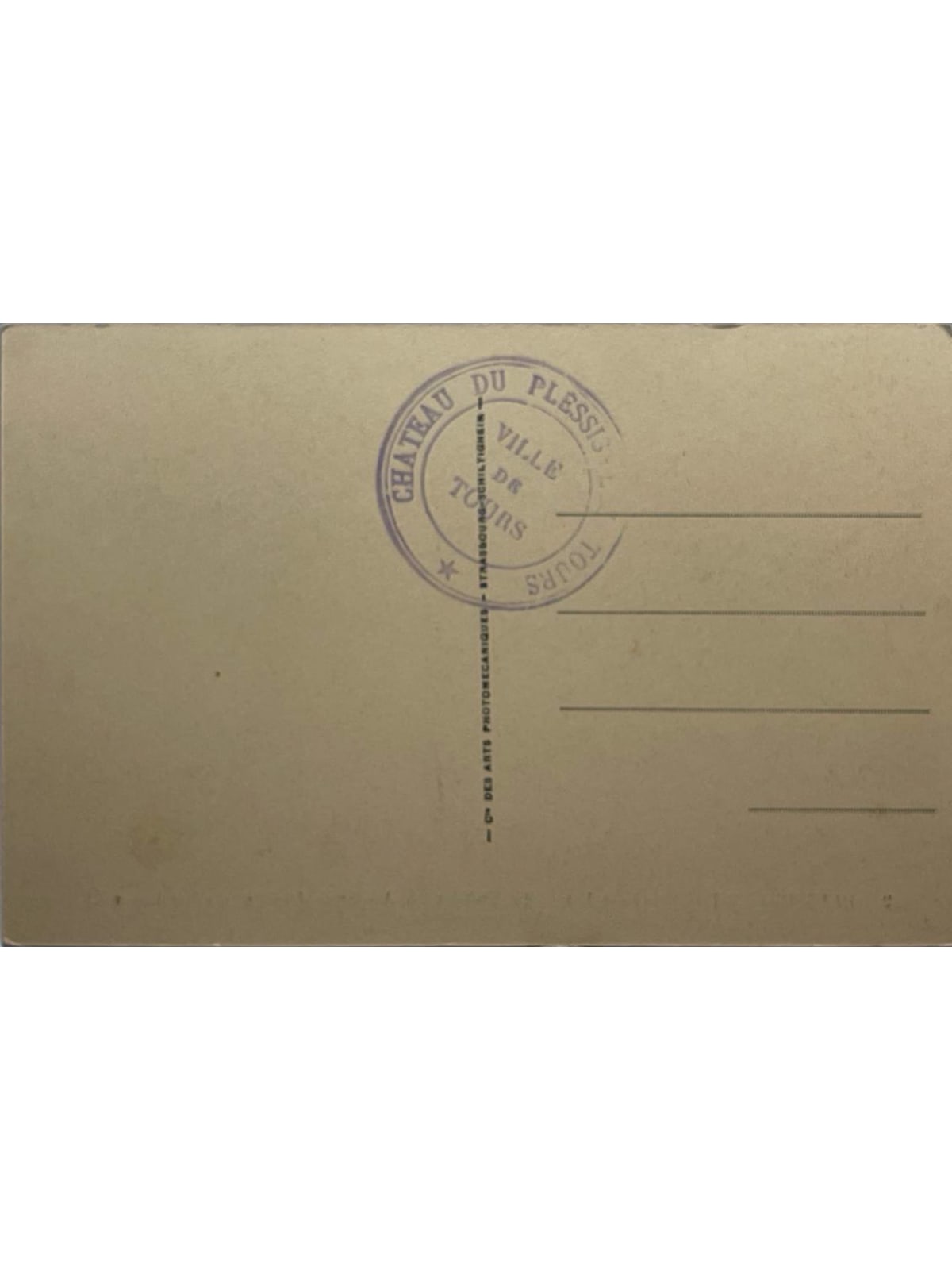 Verso de la carte postale