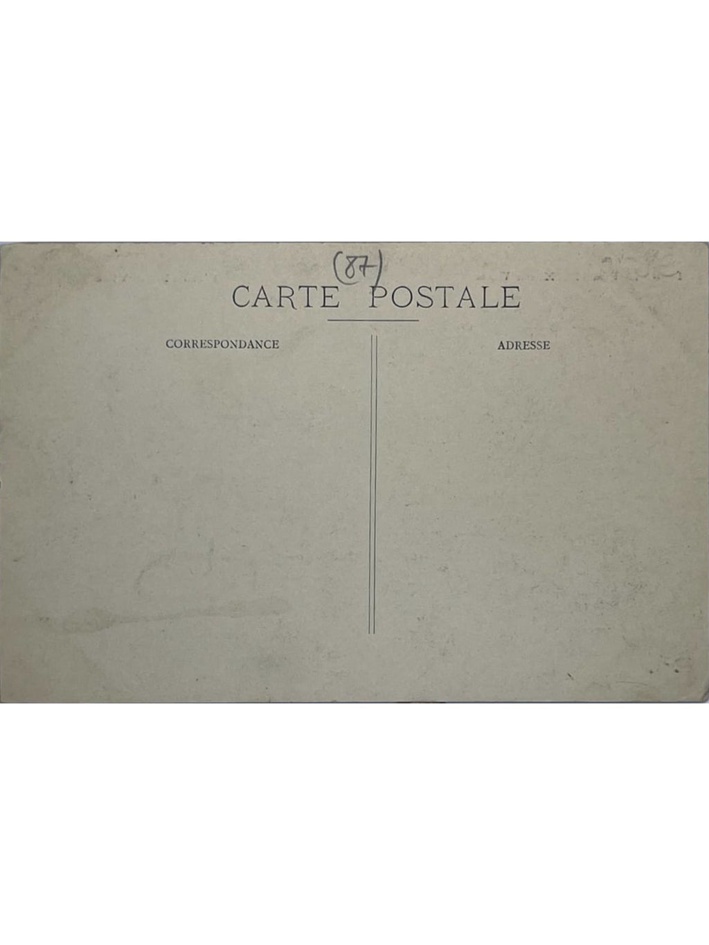 Verso de la carte postale