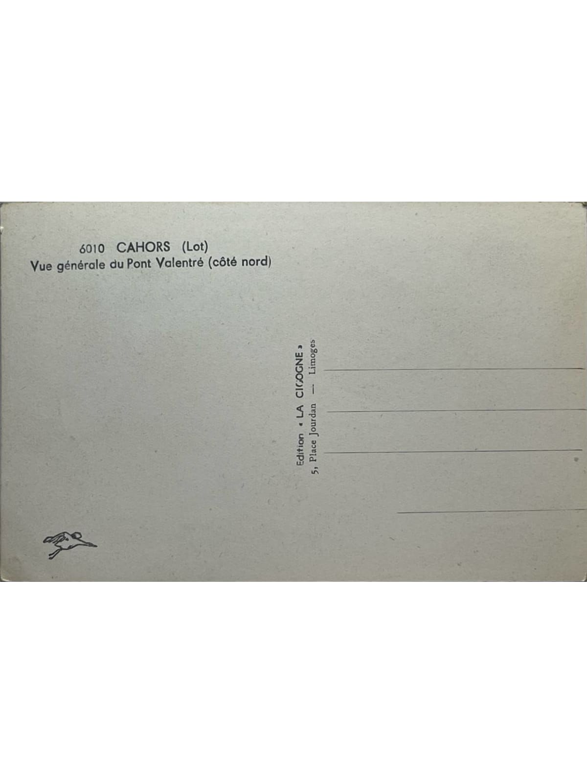 Verso de la carte postale