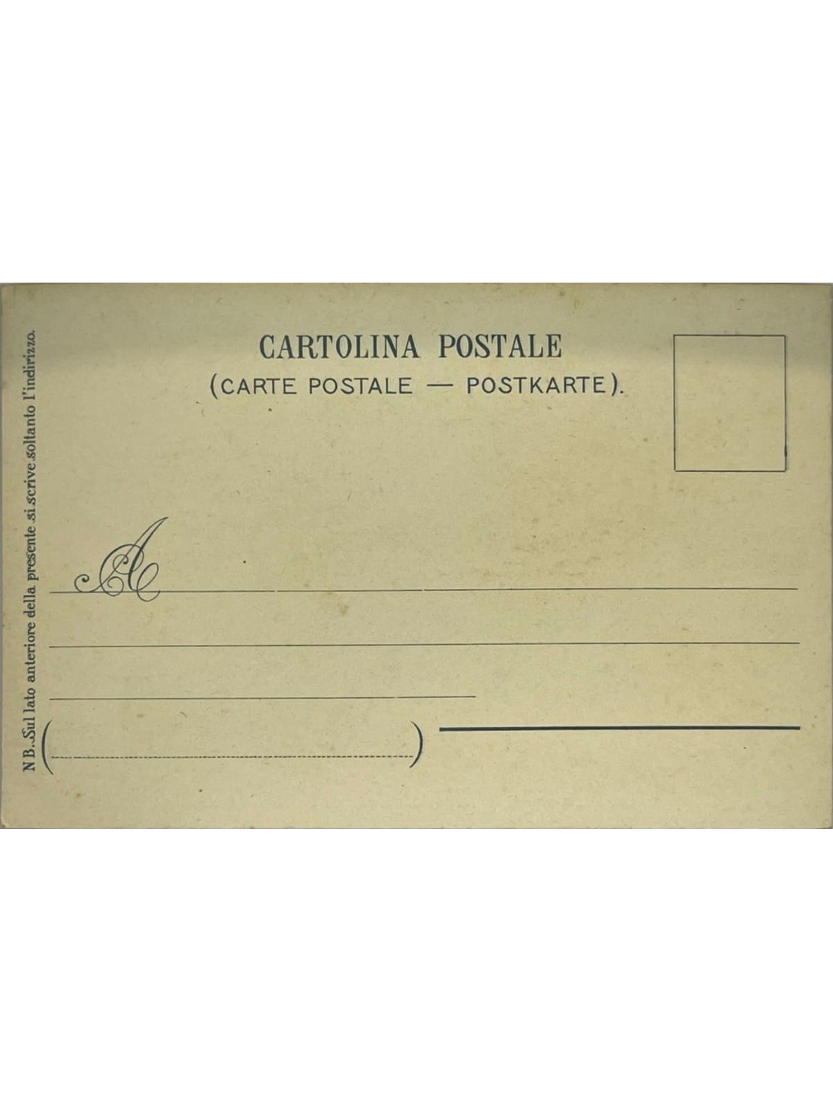 Verso de la carte postale