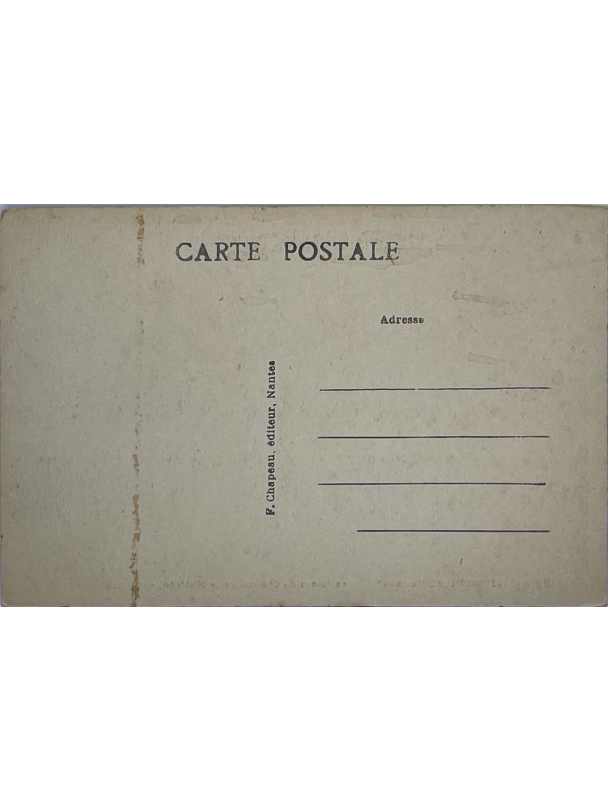 Verso de la carte postale