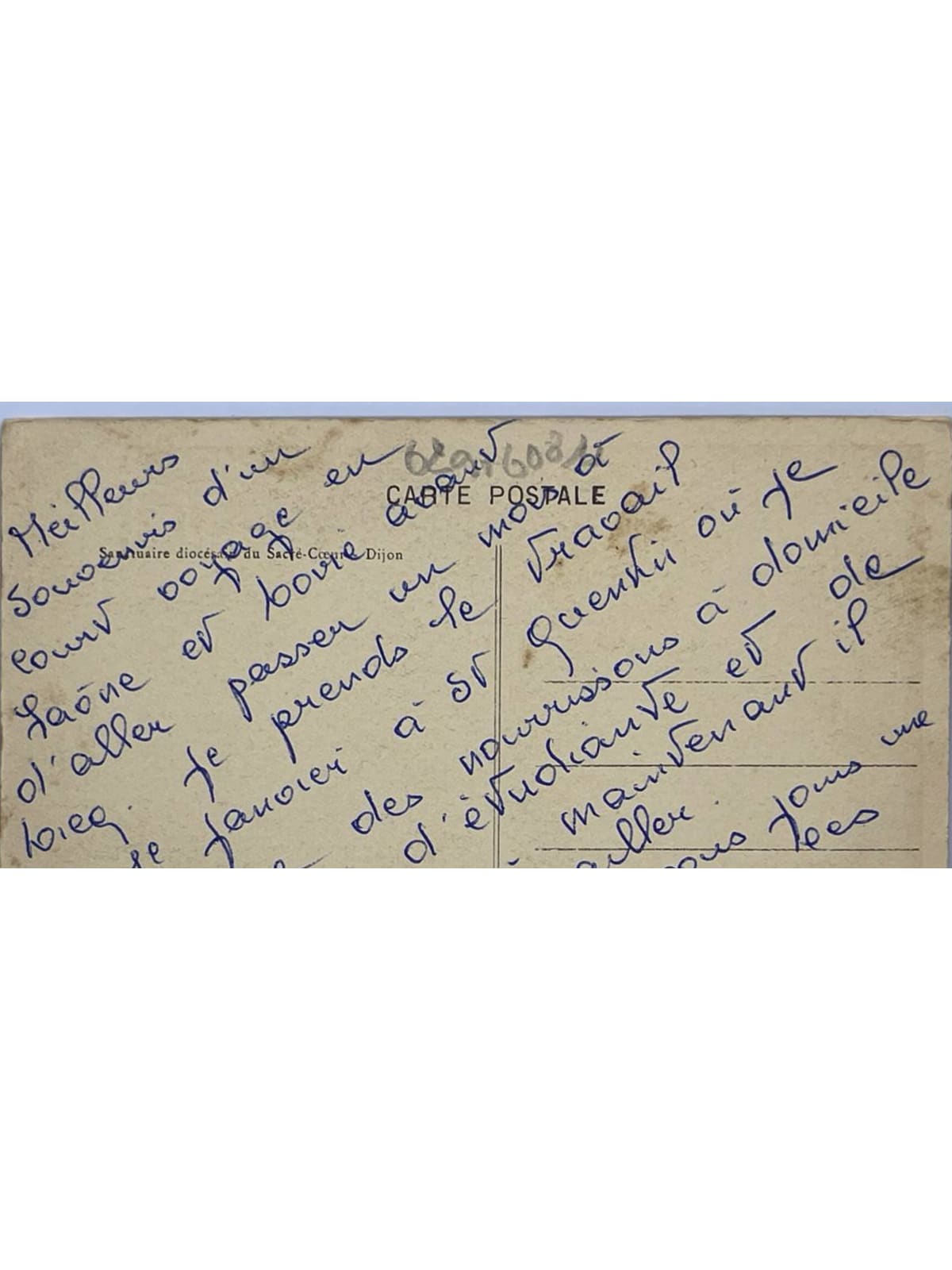 Verso de la carte postale
