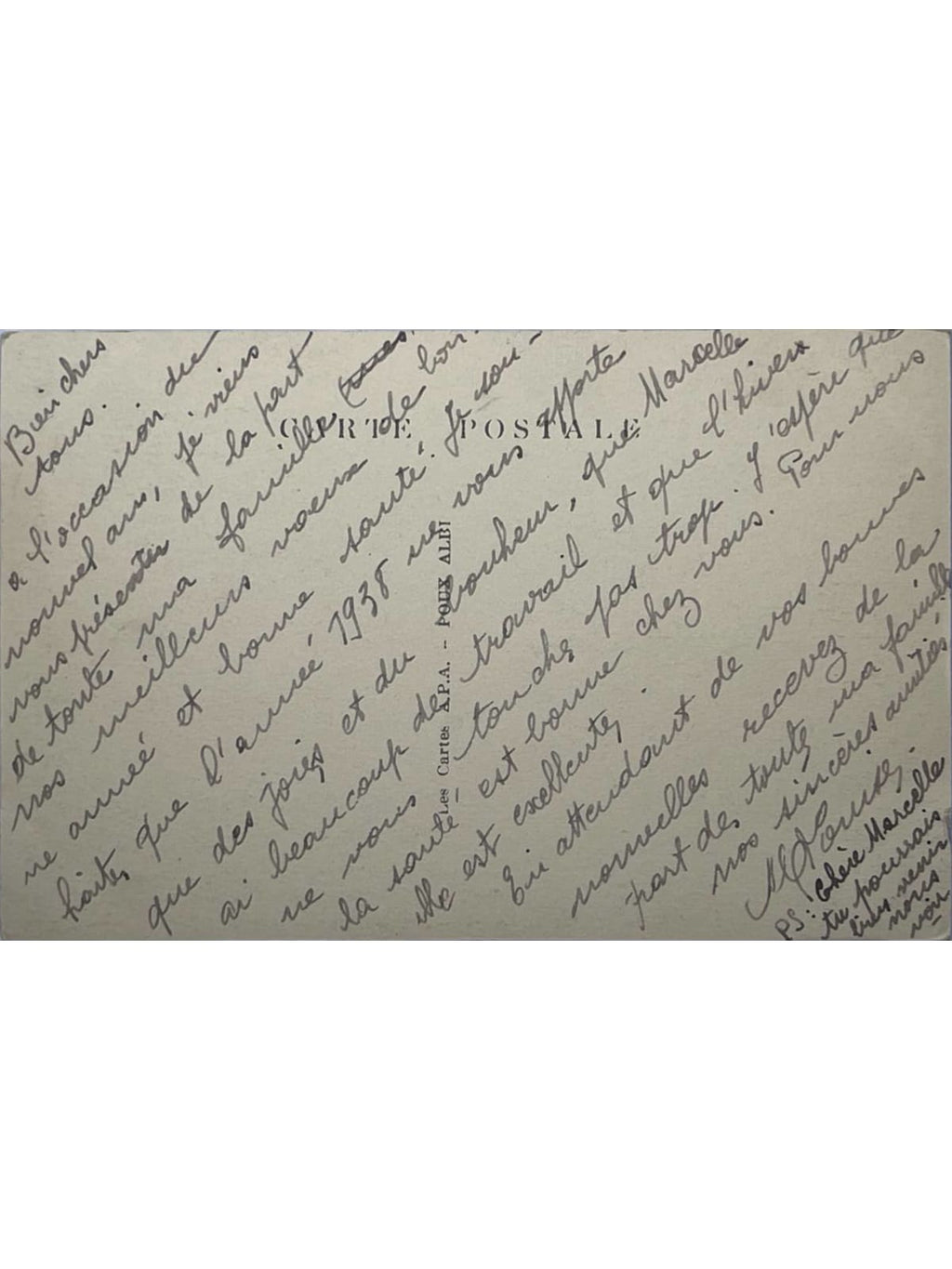 Verso de la carte postale