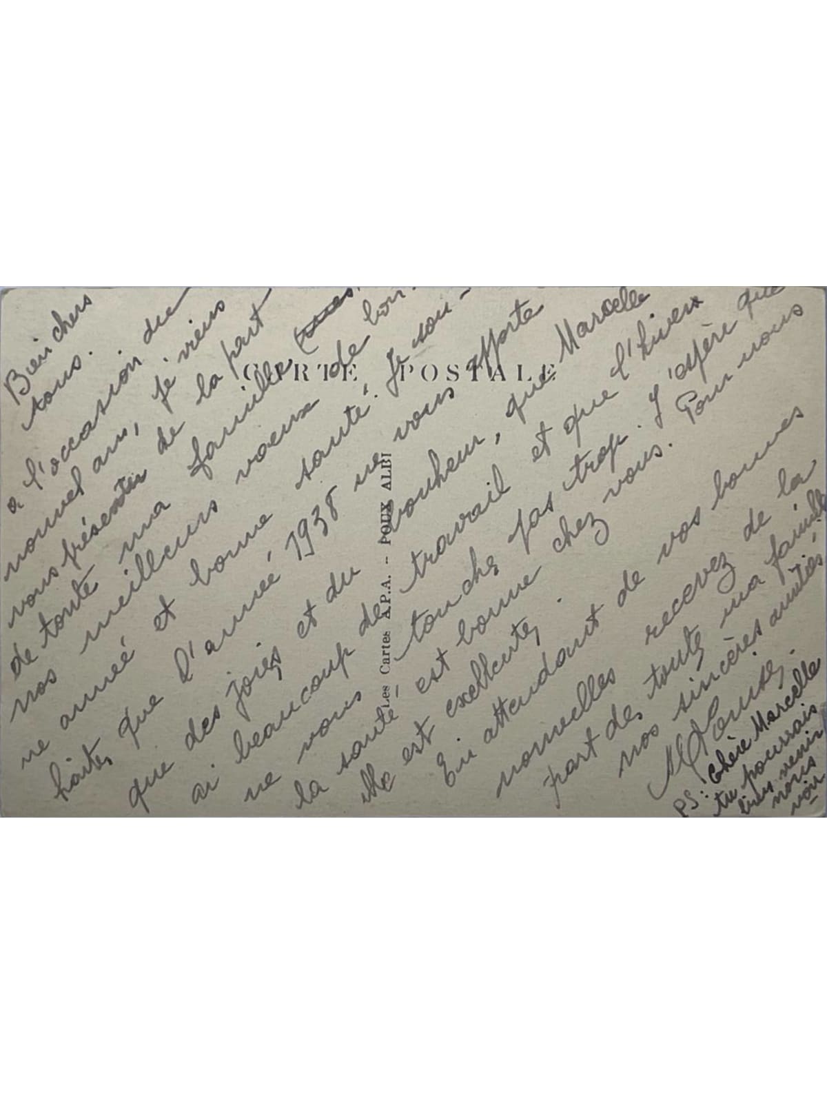 Verso de la carte postale