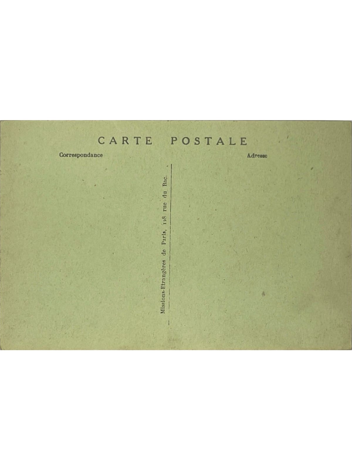 Verso de la carte postale